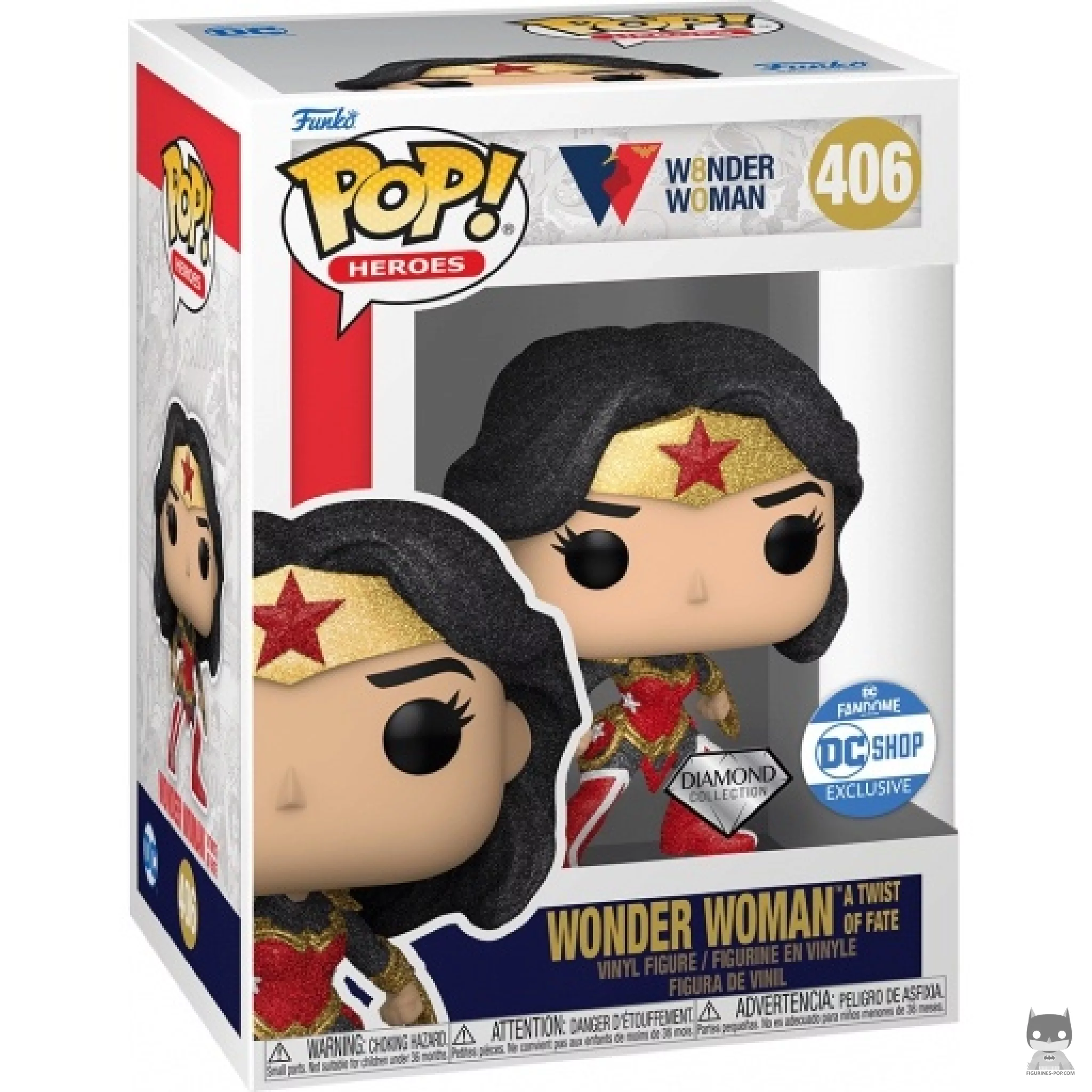 Wonder Woman a Twist of Fate (Diamond Glitter) Funko Pop! figure in its box