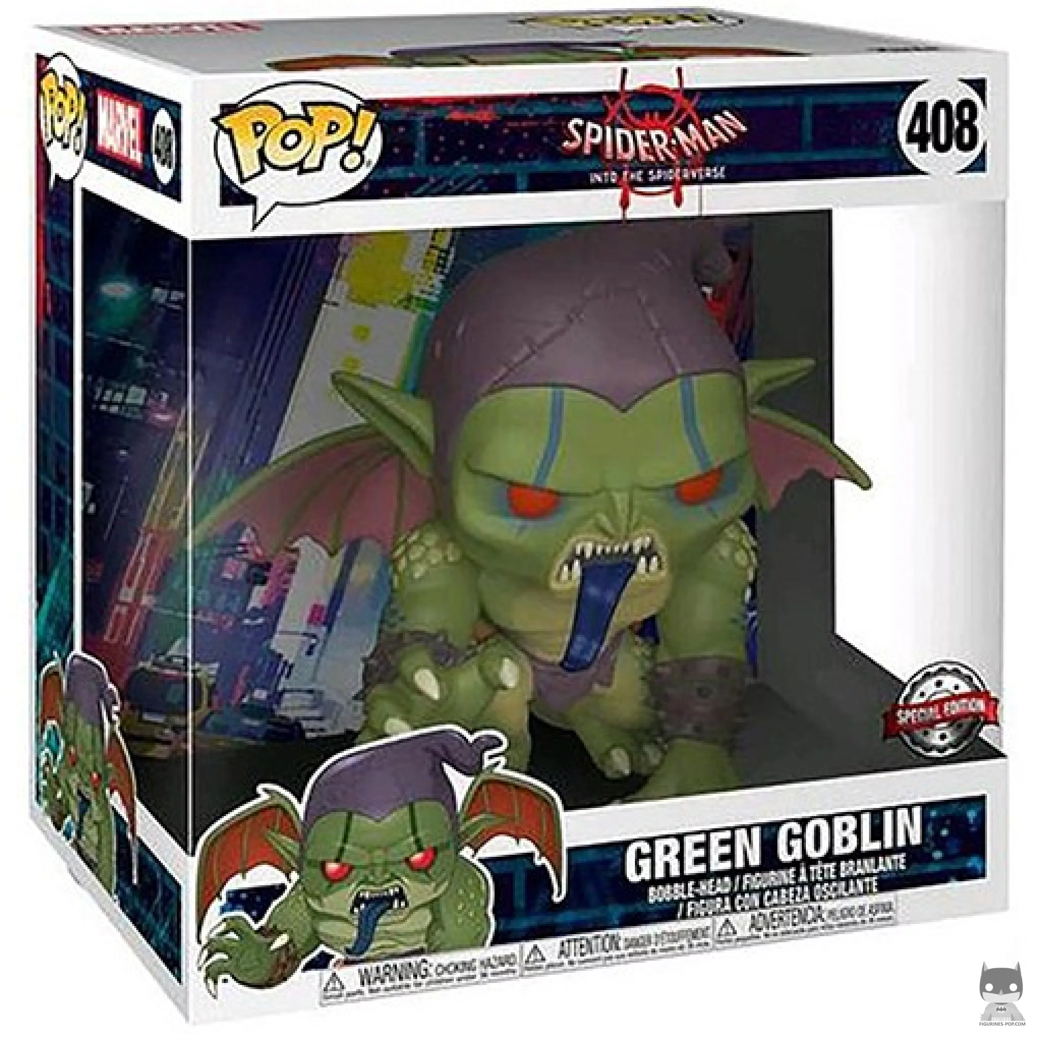 Green Goblin into the Spider-Verse (Supersized) Funko Pop! figure in its box