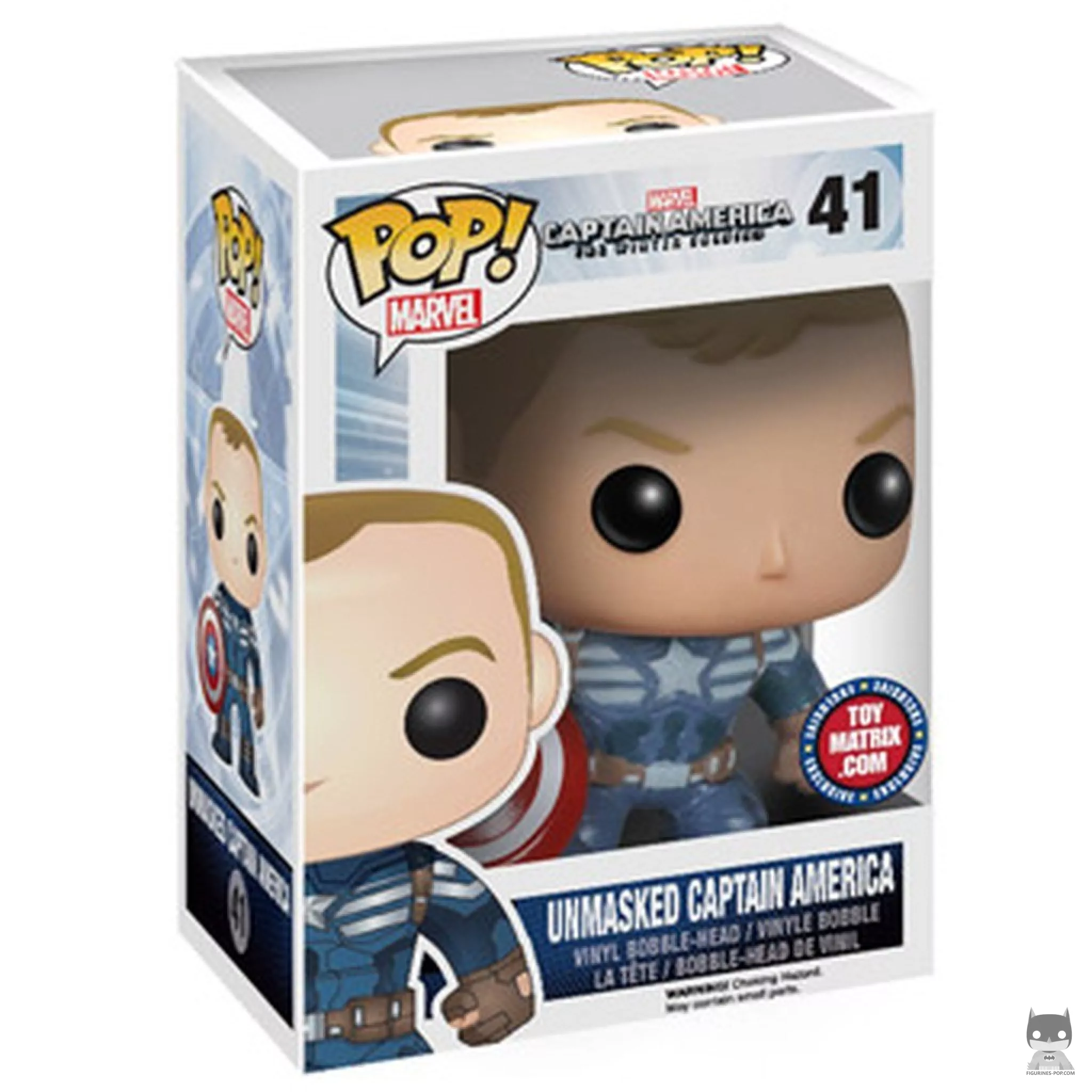 Captain America (Unmasked) Funko Pop! figure in its box