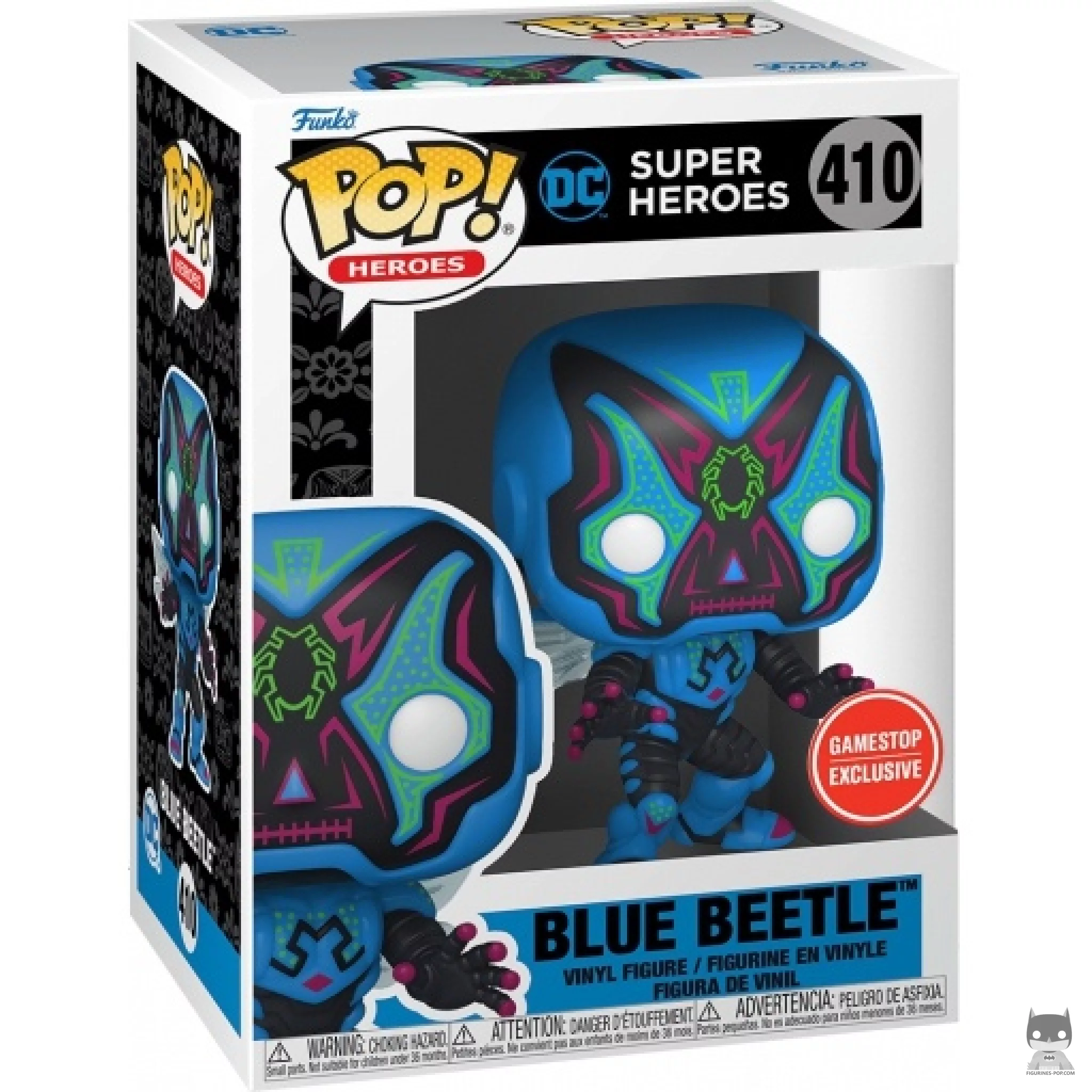Blue Beetle (Dia de los DC) (Glow in the Dark) Funko Pop! figure in its box