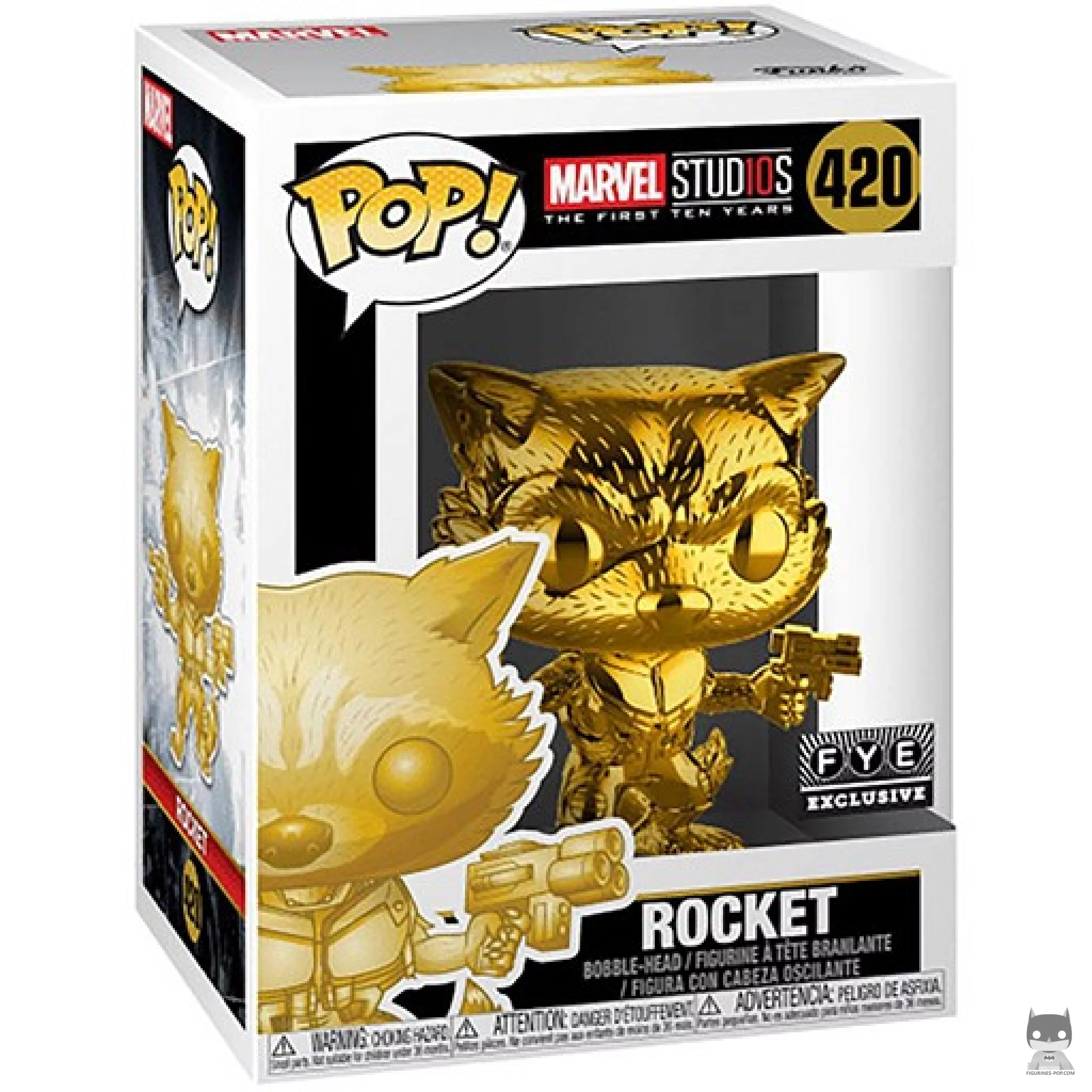 Rocket Raccoon (Gold) Funko Pop! figure in its box
