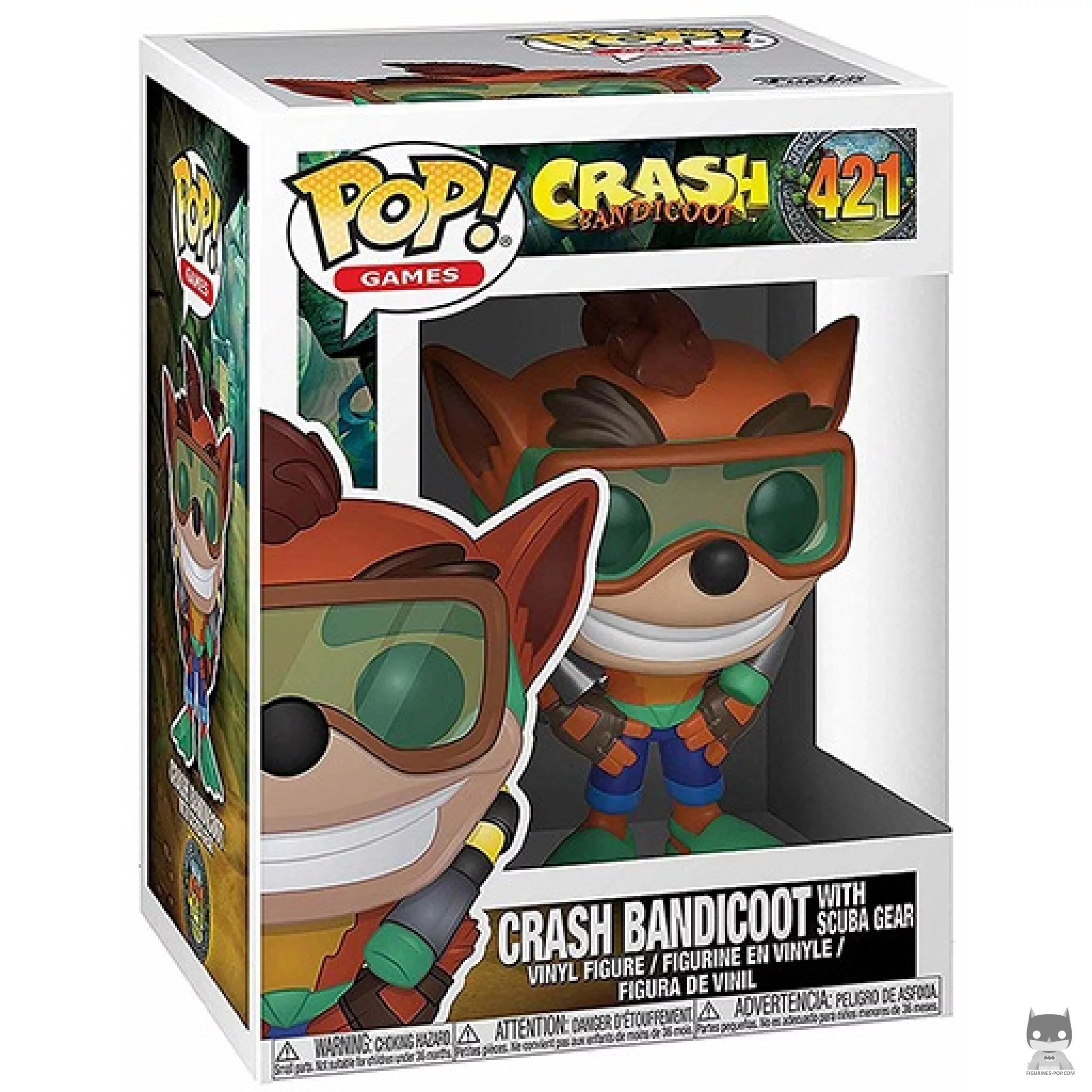 Crash Bandicoot with Scuba Gear Funko Pop! figure in its box