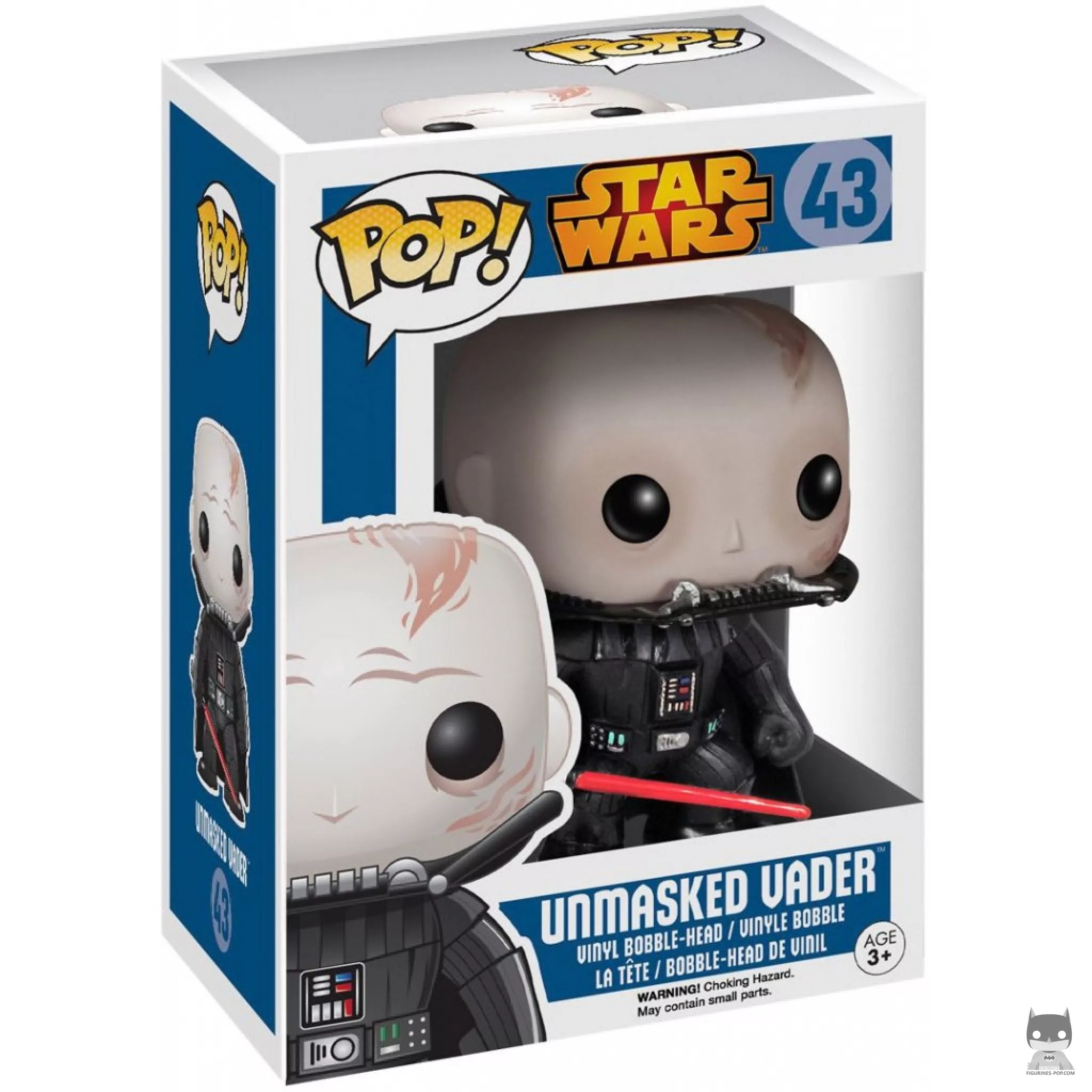 Unmasked Darth Vader Funko Pop! figure in its box