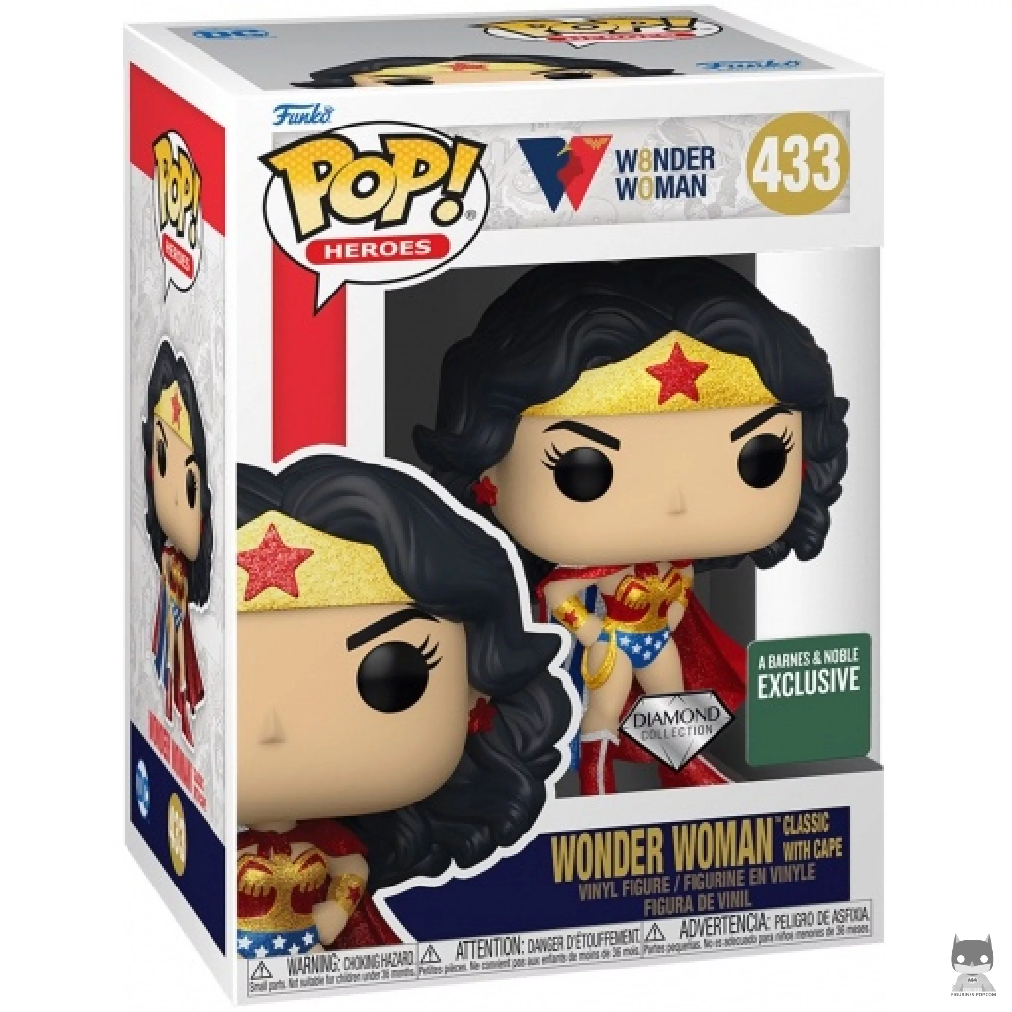 Wonder Woman Classic with Cape (Diamond Glitter) Funko Pop! figure in its box