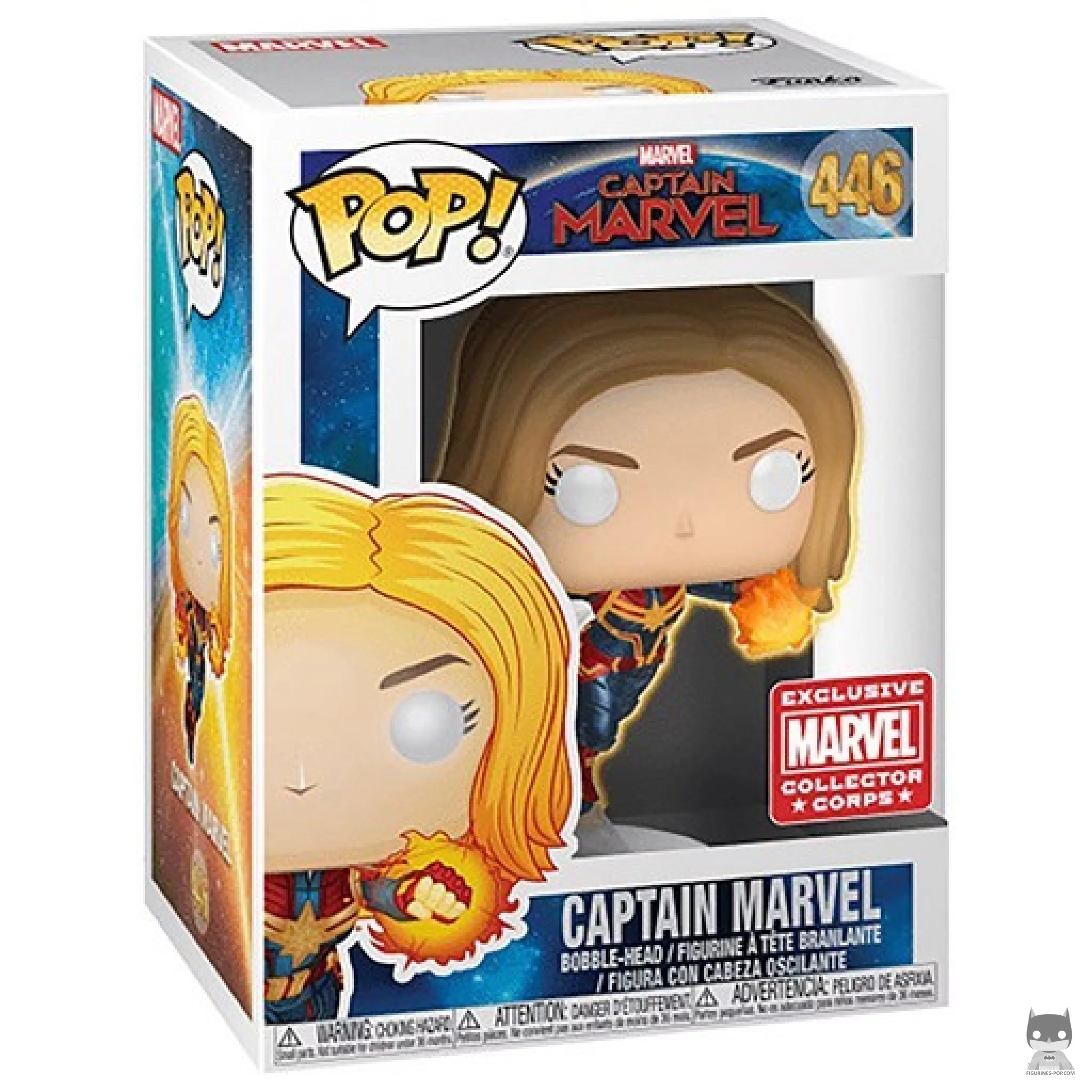 Captain Marvel (Flying) Funko Pop! figure in its box