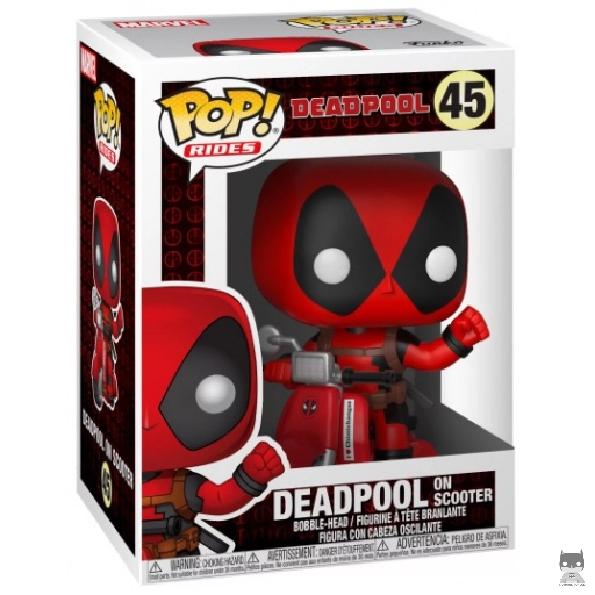 Deadpool on Scooter Funko Pop! figure in its box