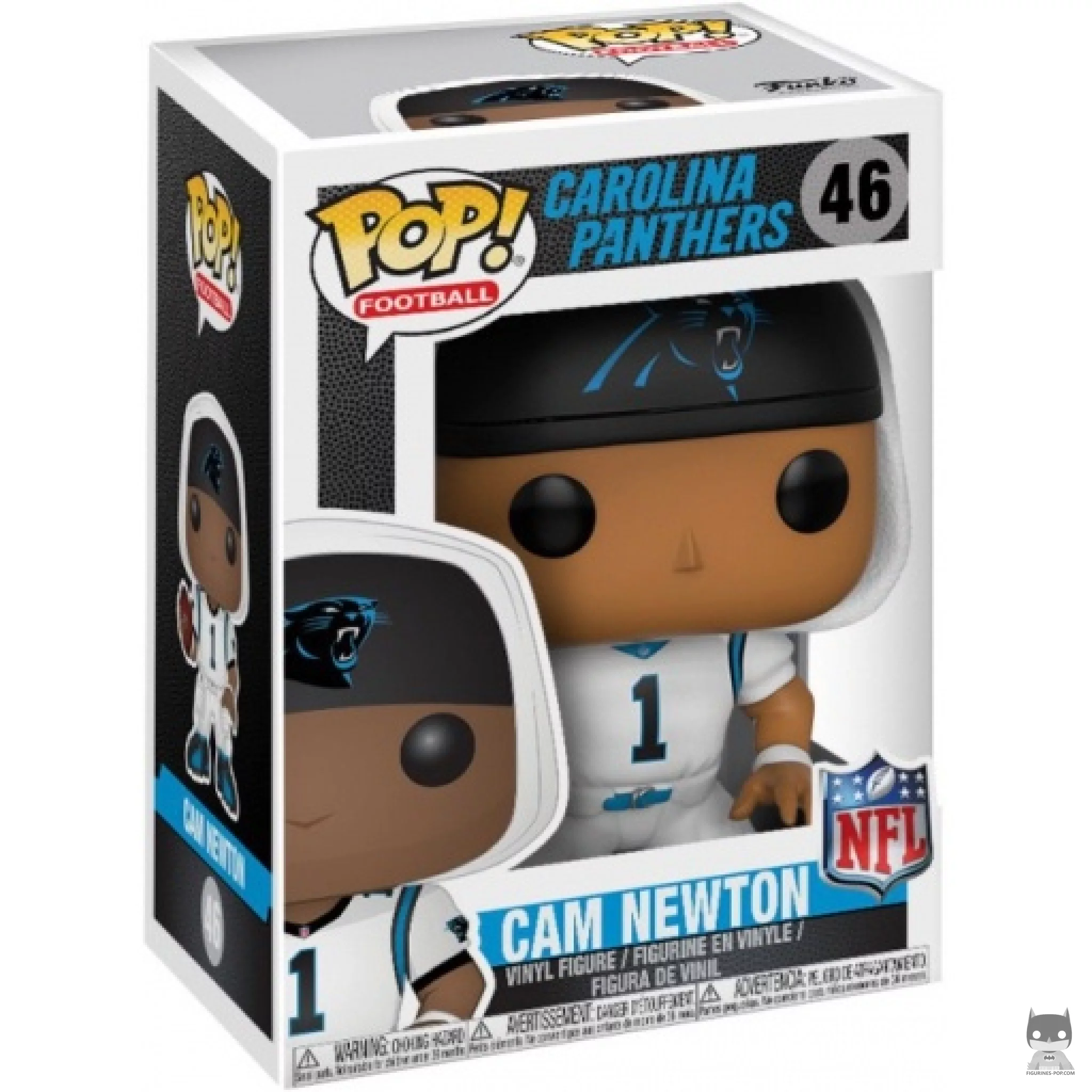 Cam Newton (Panthers White) Funko Pop! figure in its box