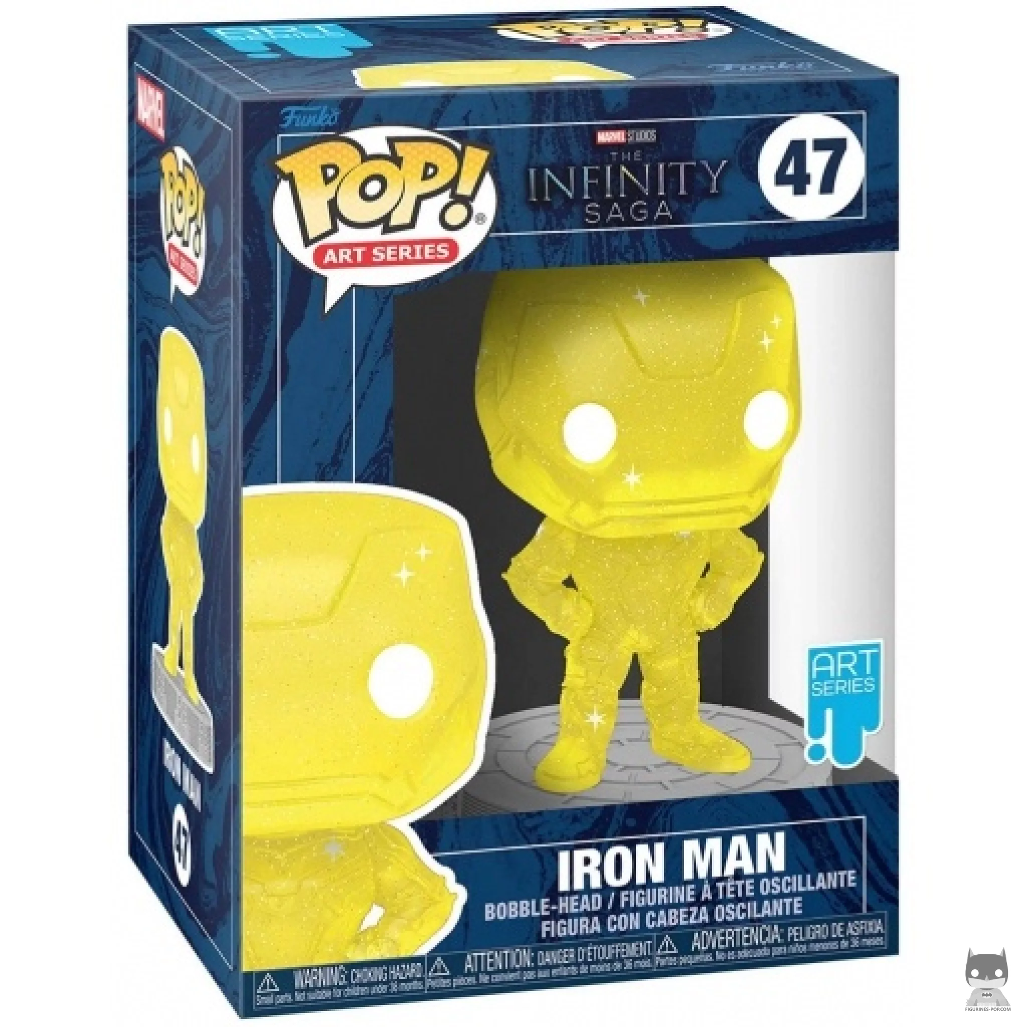 Iron Man (Yellow) Funko Pop! figure in its box