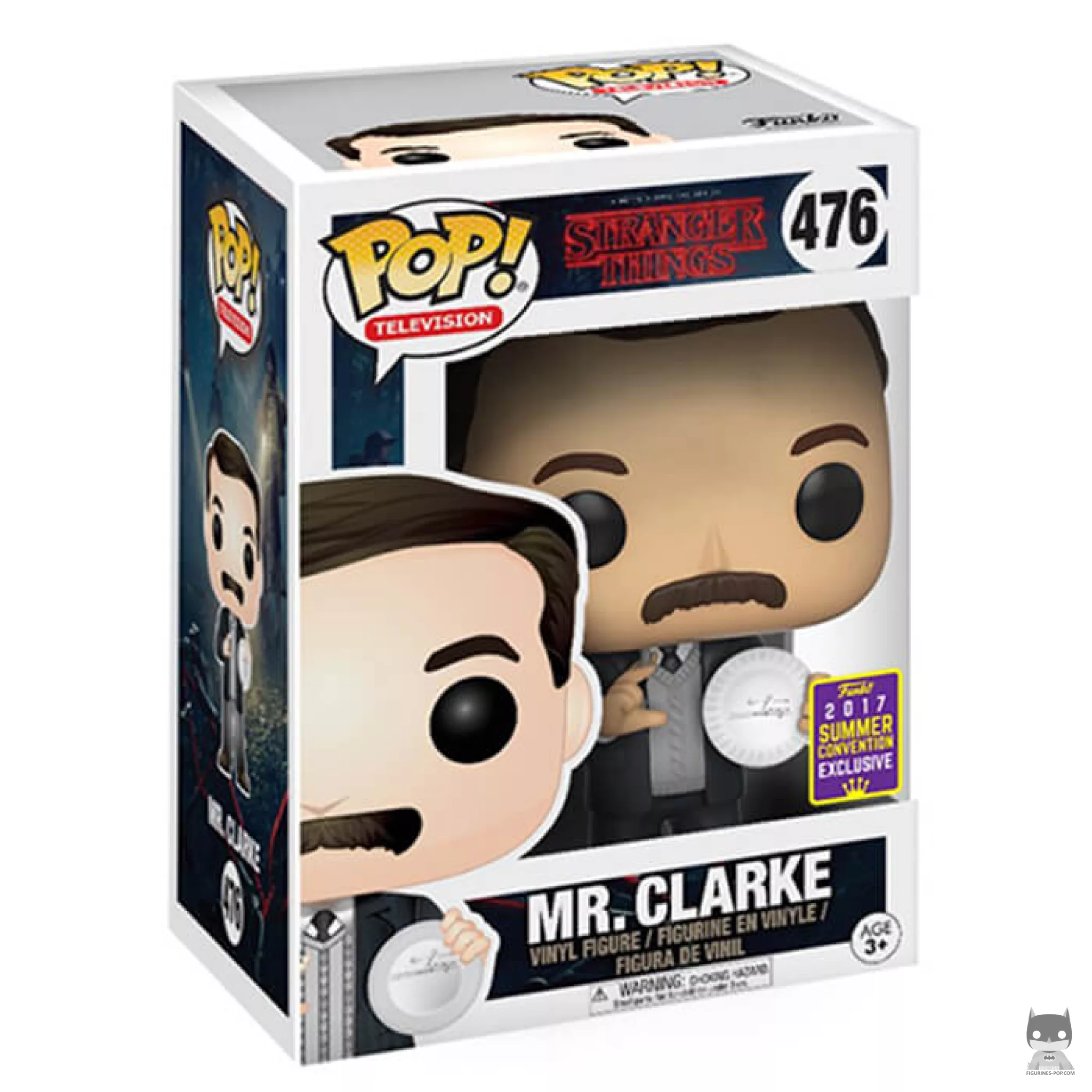 Mr. Clarke Funko Pop! figure in its box