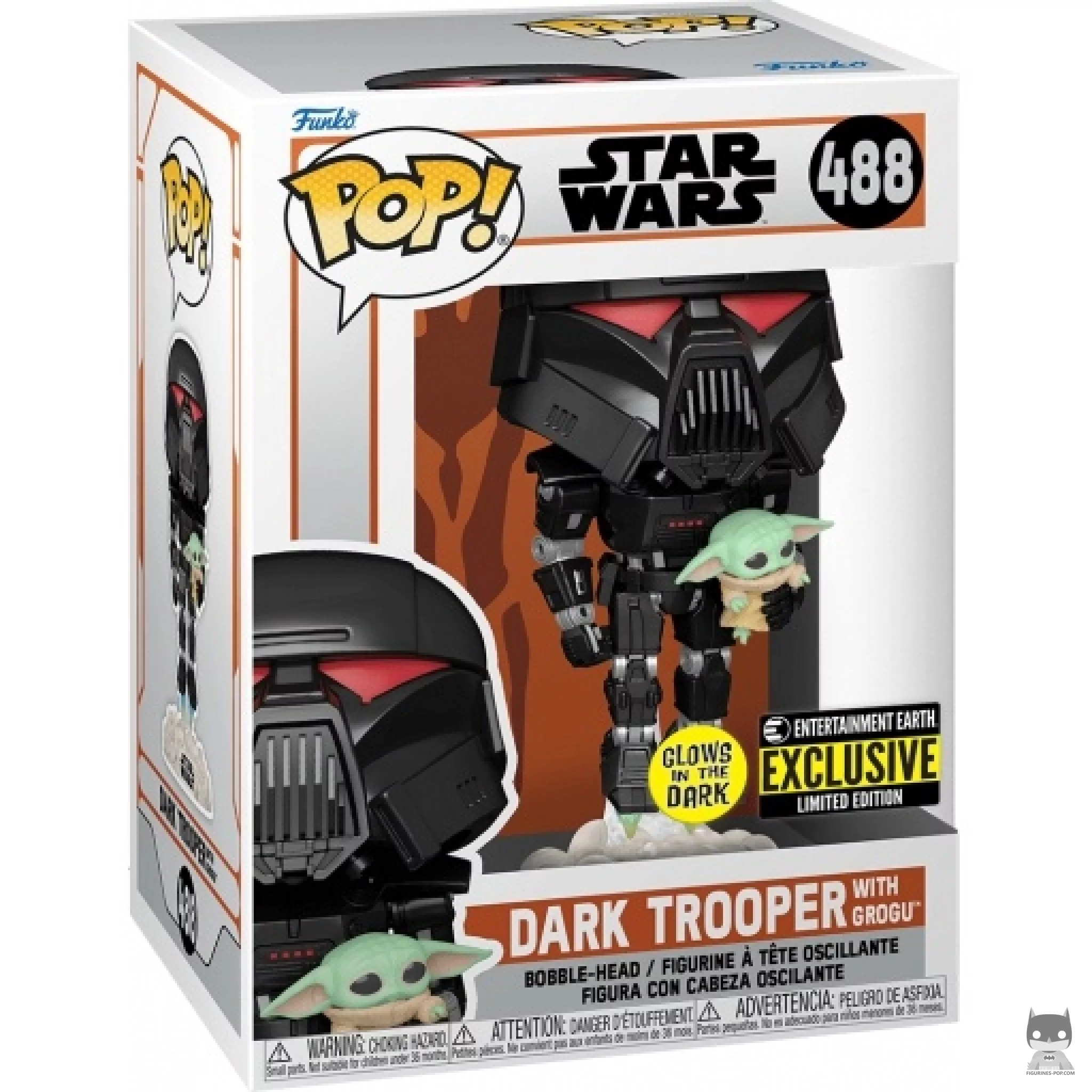 Dark Trooper with Grogu Funko Pop! figure in its box
