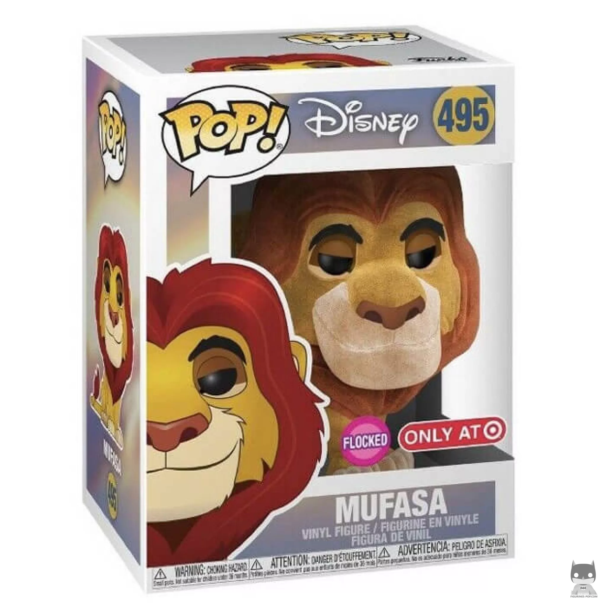 Mufasa (Flocked) Funko Pop! figure in its box
