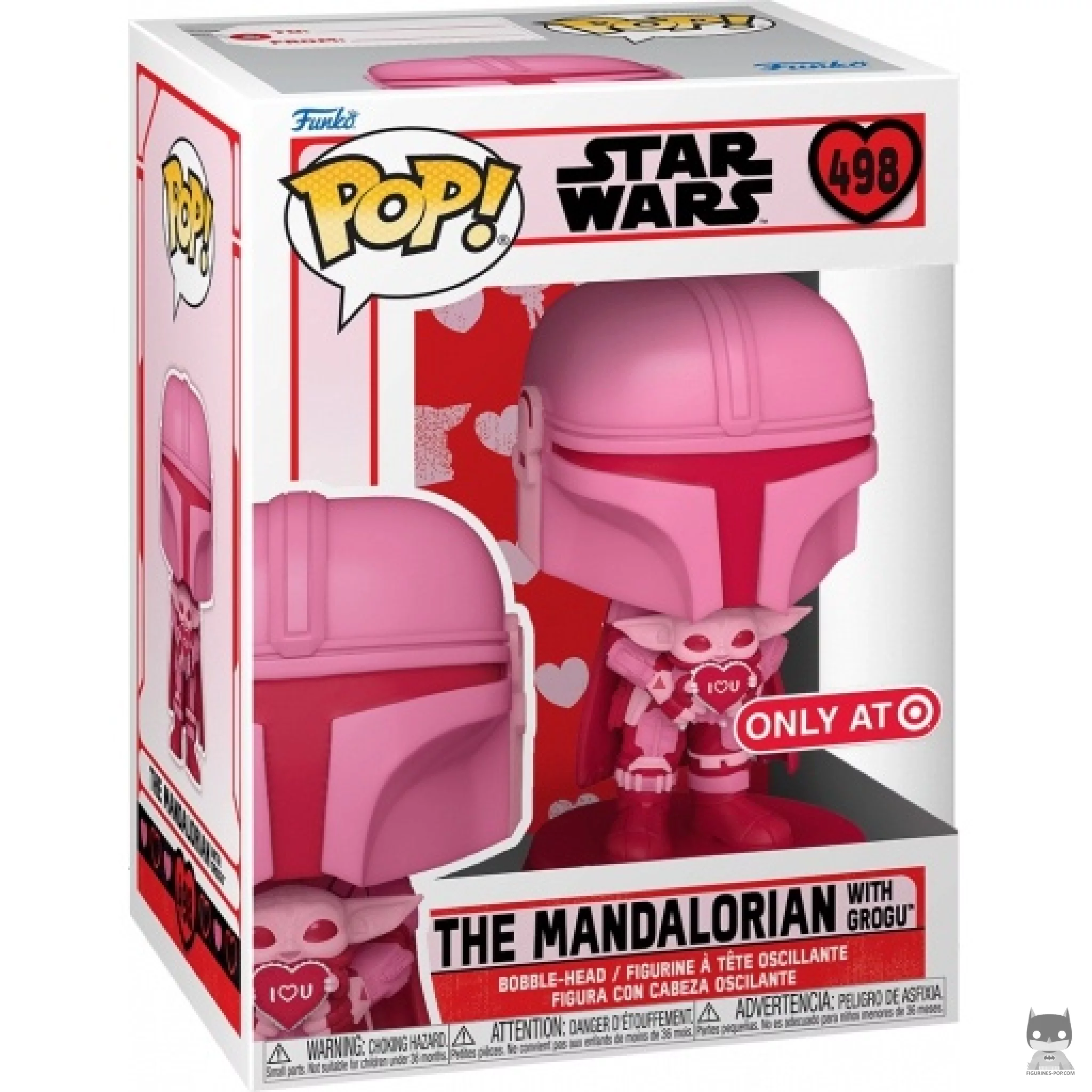 The Mandalorian with Grogu (Pink) Funko Pop! figure in its box