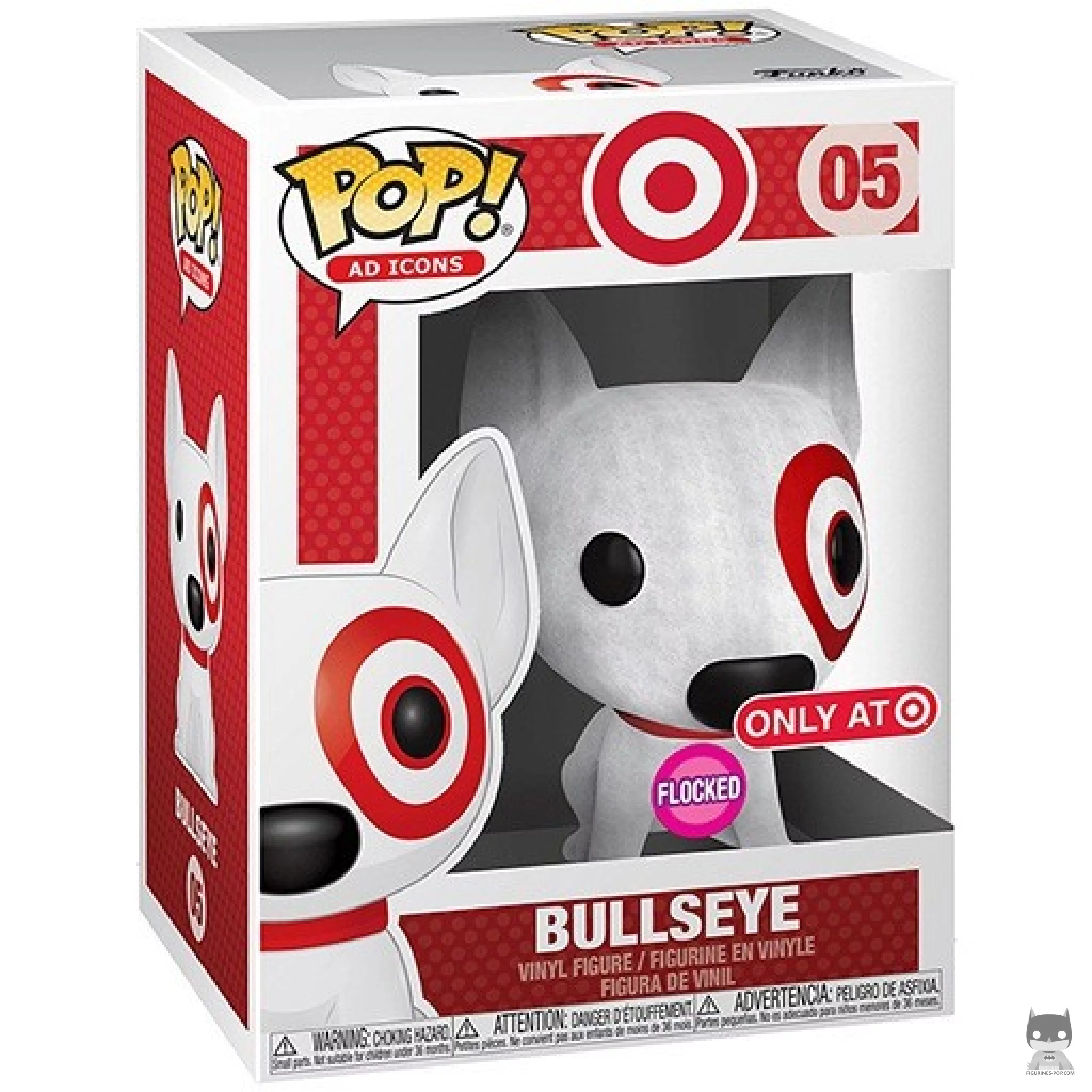 Bullseye (Flocked) Funko Pop! figure in its box