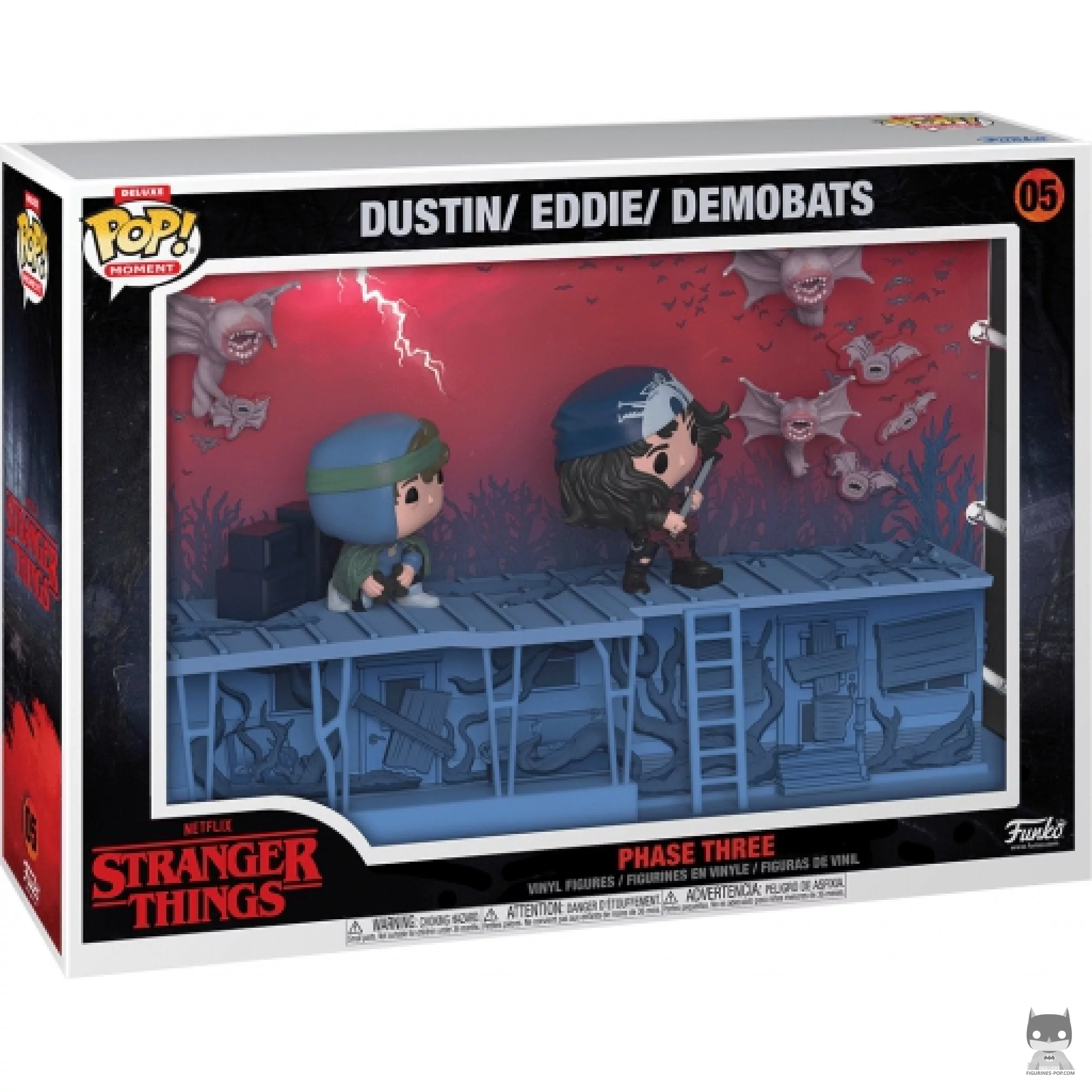 Phase Three: Dustin, Eddie & Demobats Funko Pop! figure in its box