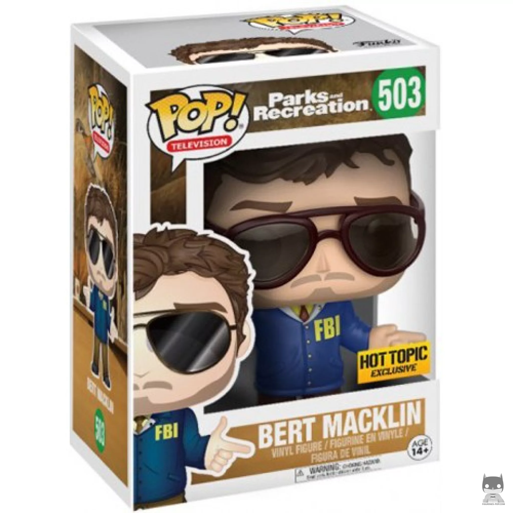 Andy Dwyer (as Bert Macklin) Funko Pop! figure in its box