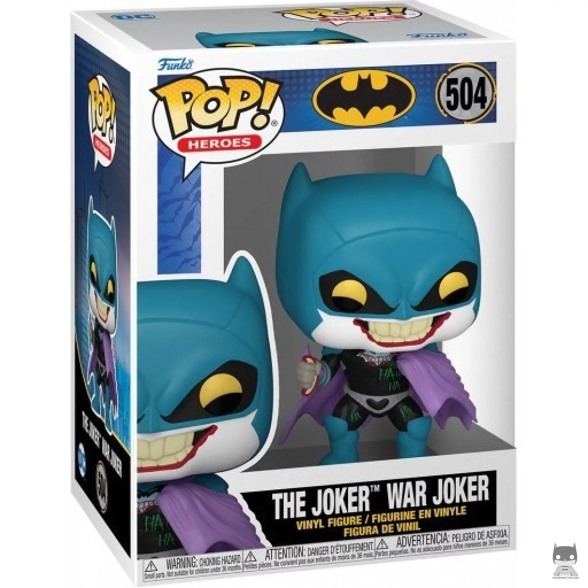 The Joker War Joker (Batman War Zone) Funko Pop! figure in its box