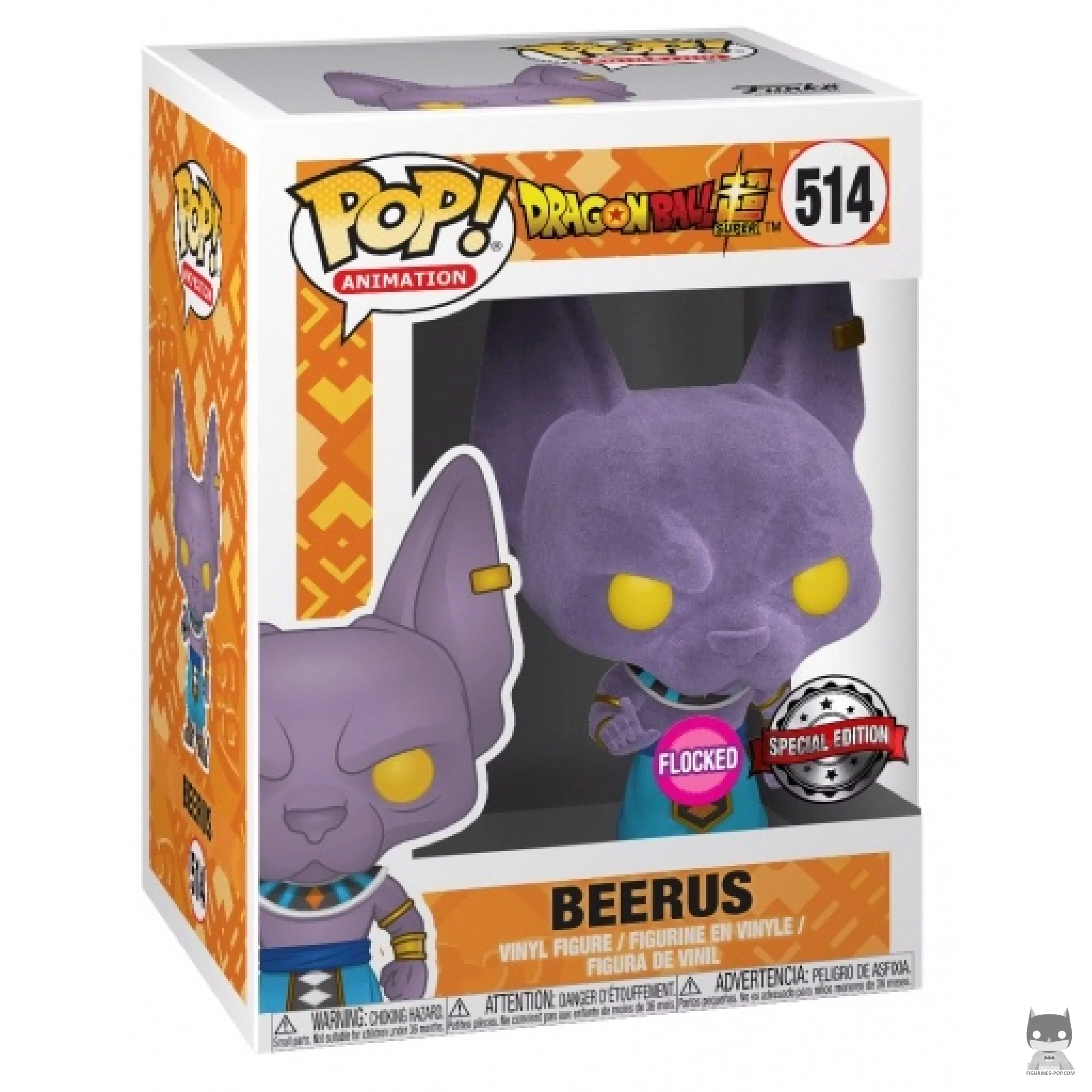 Beerus (Flocked) Funko Pop! figure in its box