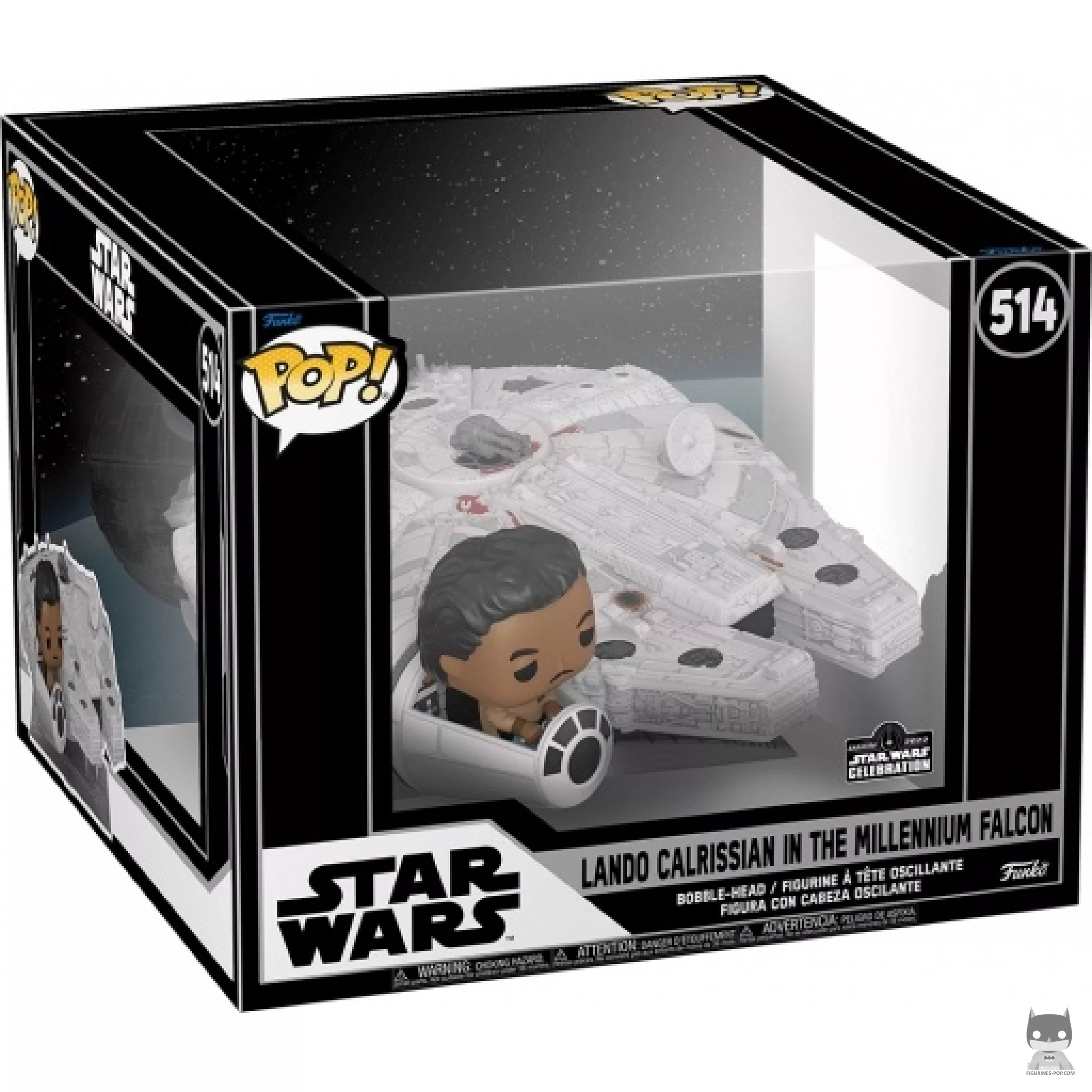 Lando Calrissian in the Millennium Falcon Funko Pop! figure in its box