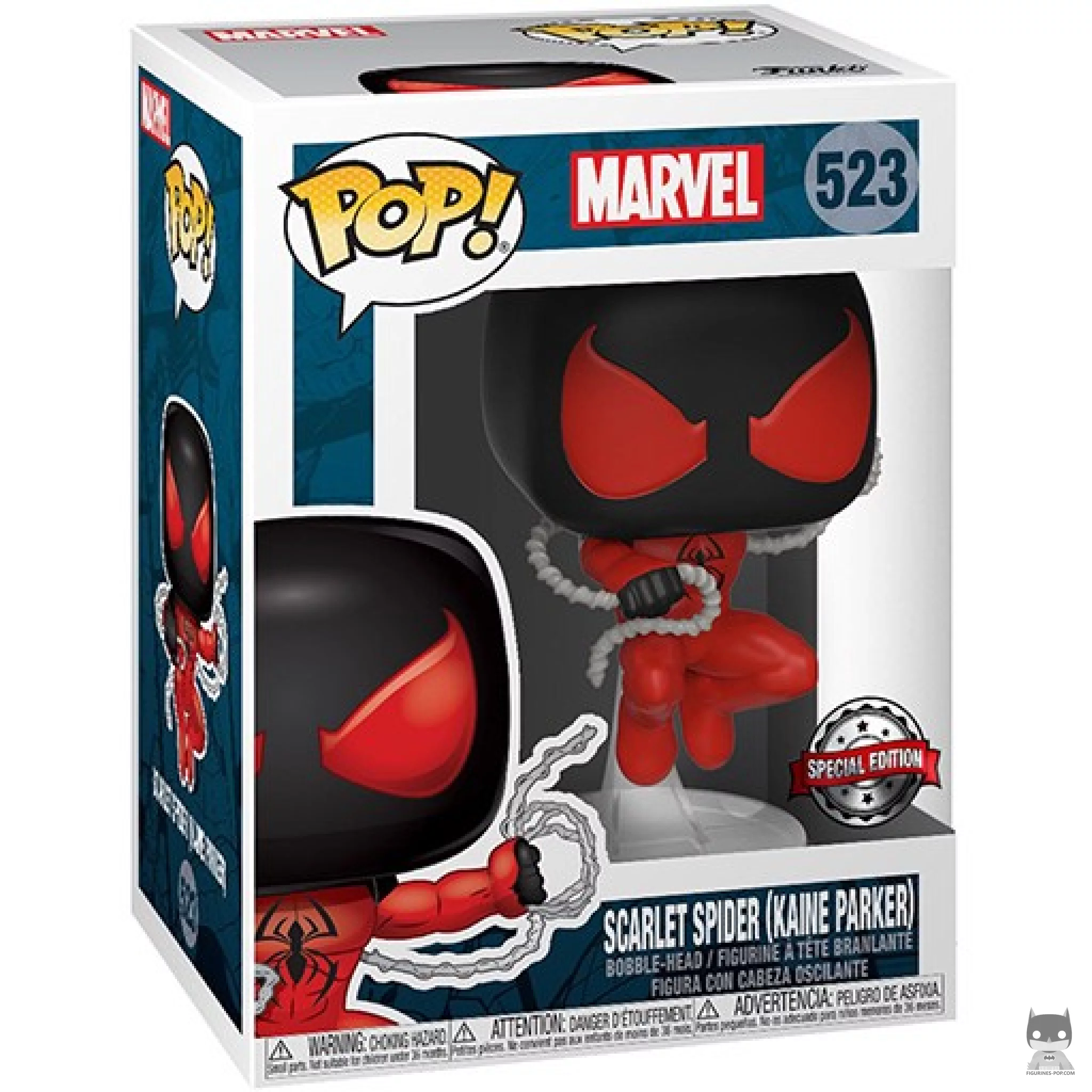 Scarlet Spider (Kaine Parker) Funko Pop! figure in its box