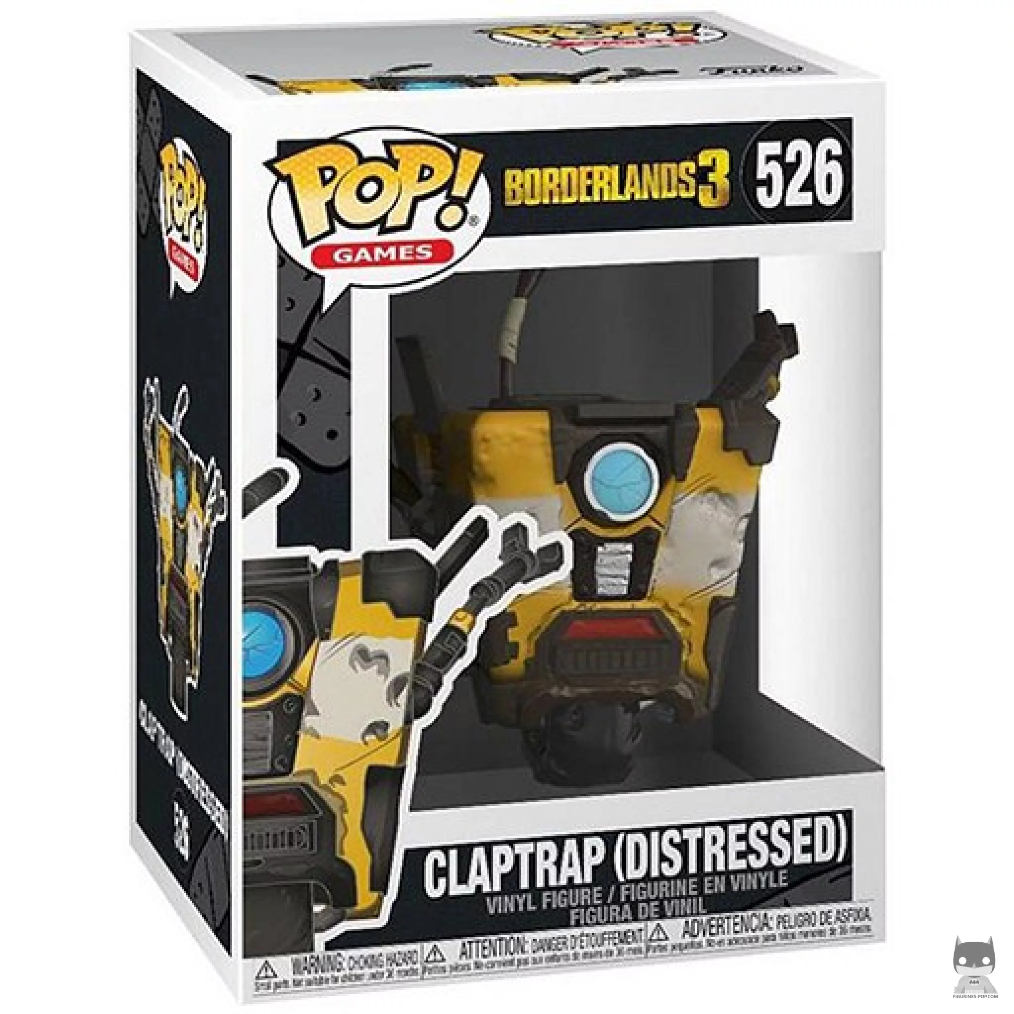 Claptrap Funko Pop! figure in its box
