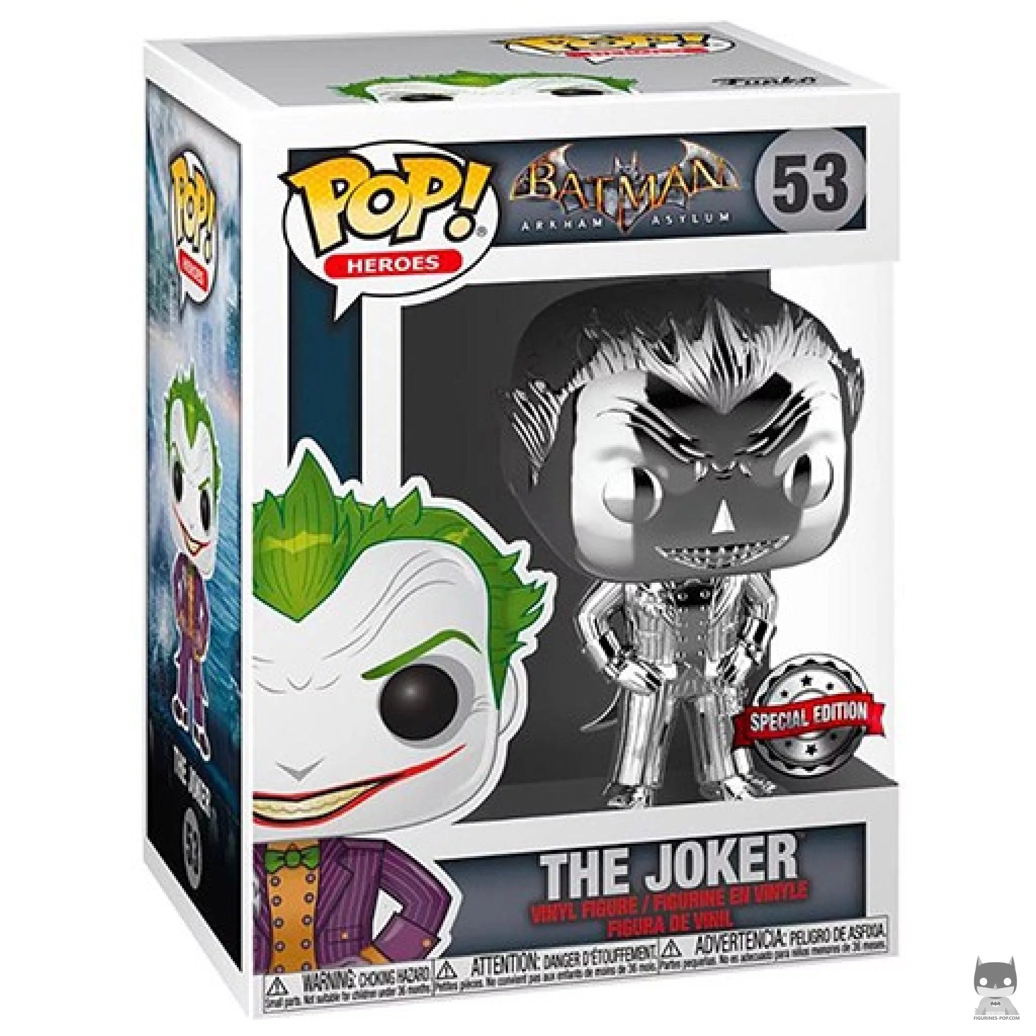 The Joker (Silver) Funko Pop! figure in its box