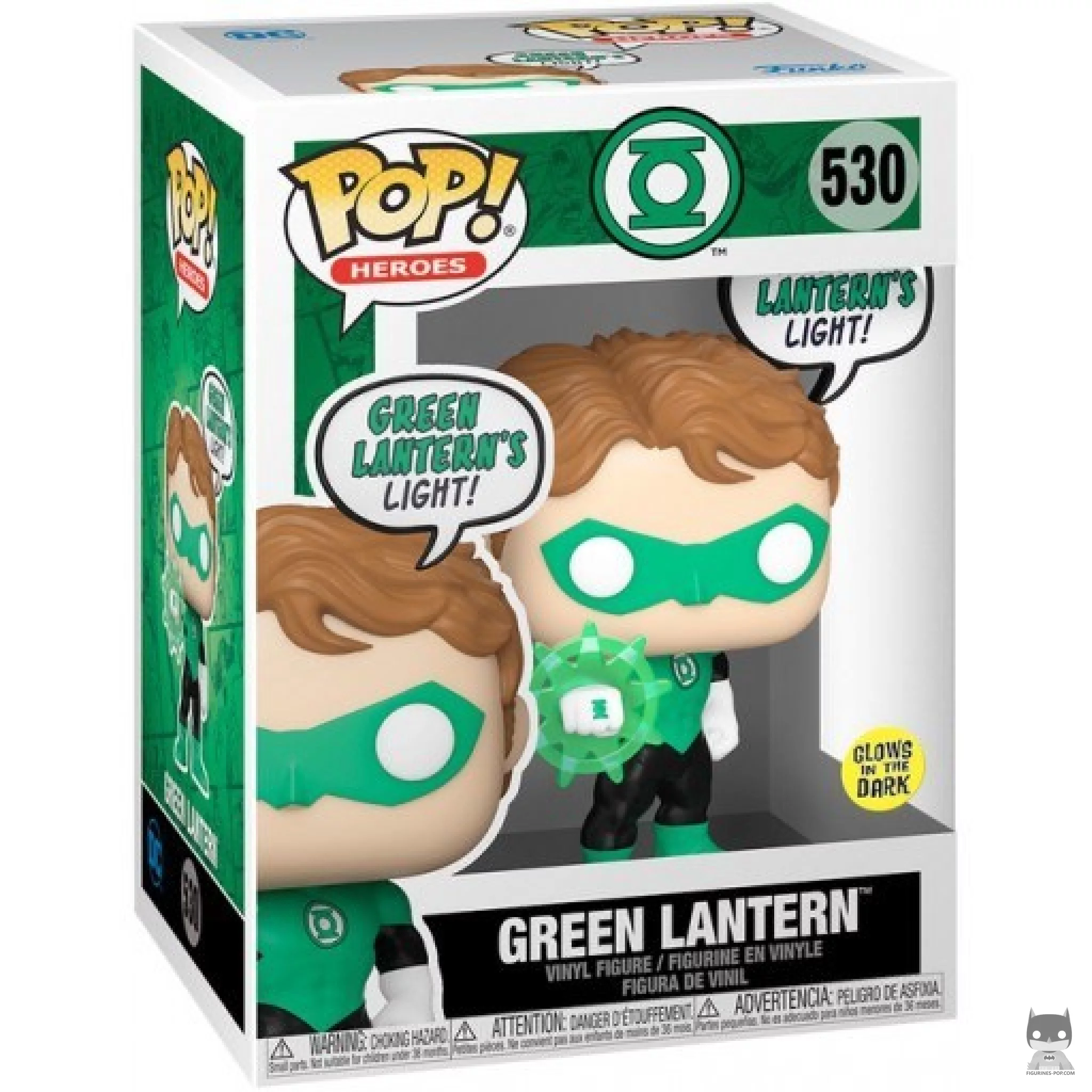Green Lantern (Glow in the Dark) Funko Pop! figure in its box