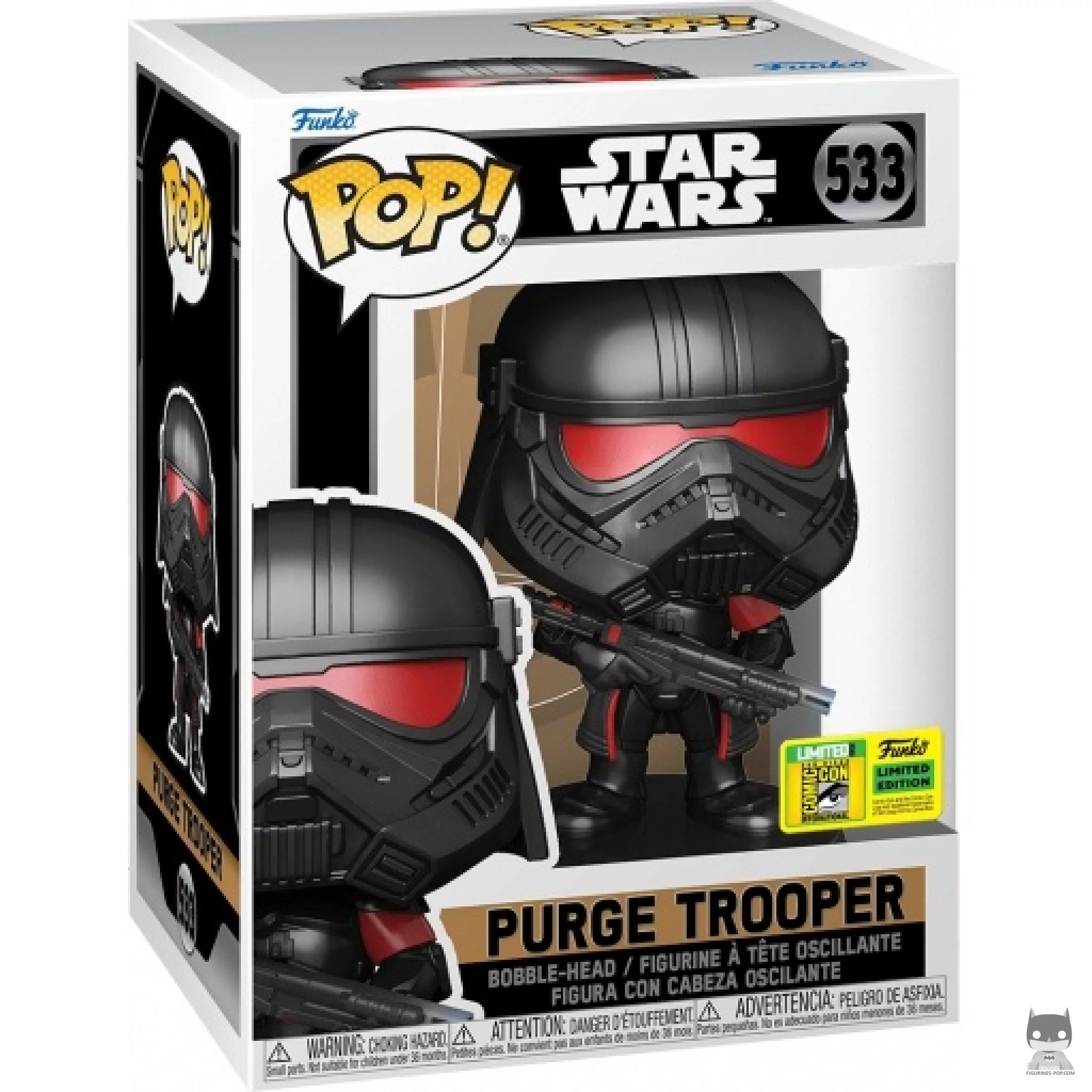 Purge Trooper Funko Pop! figure in its box