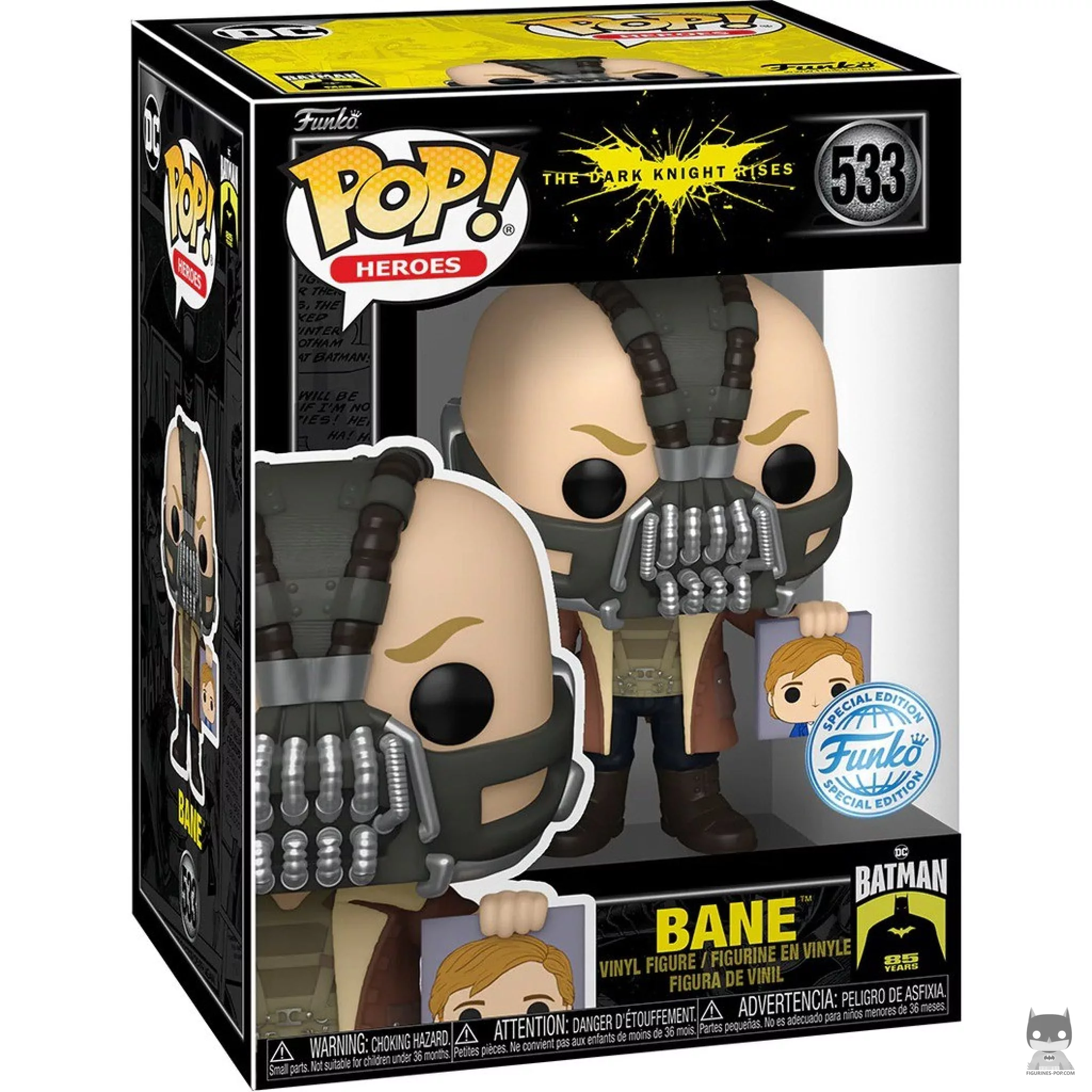 Bane with Harvey Dent photo Funko Pop! figure in its box