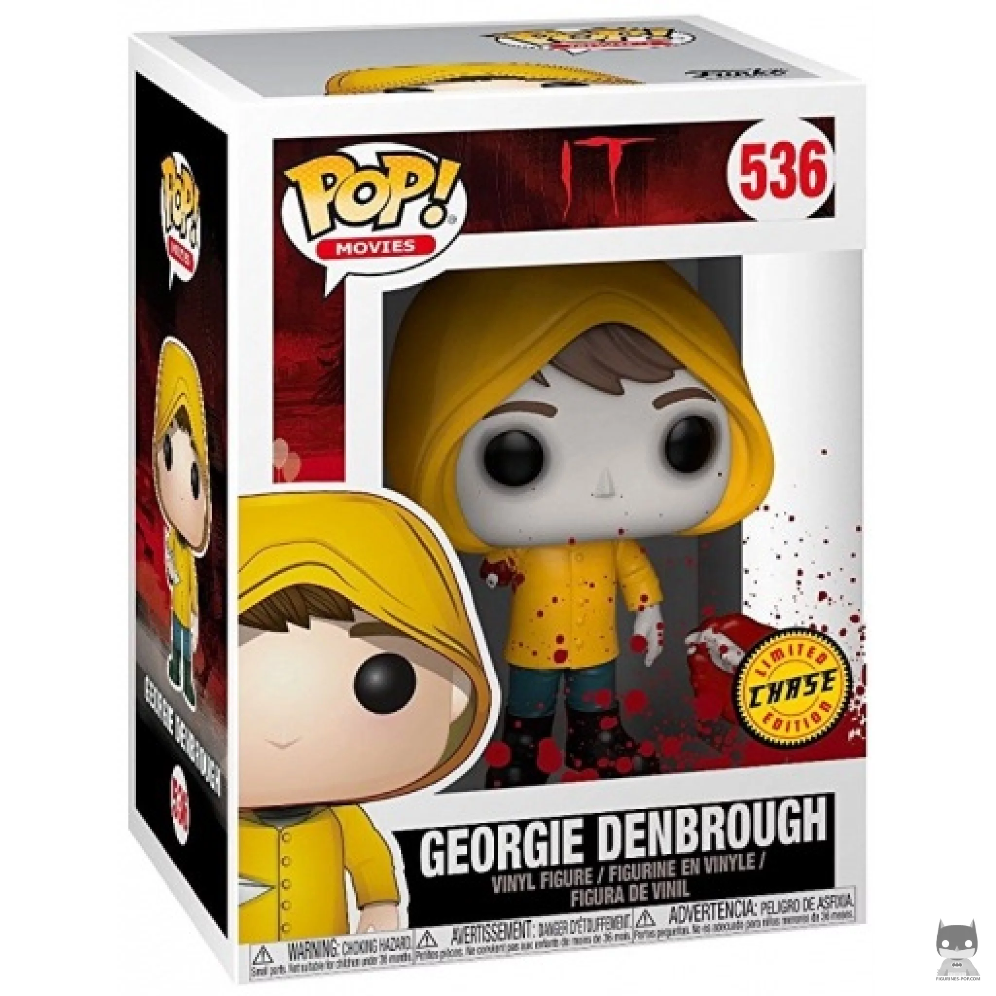 Georgie Denbrough holding boat (Bloody & Chase) Funko Pop! figure in its box