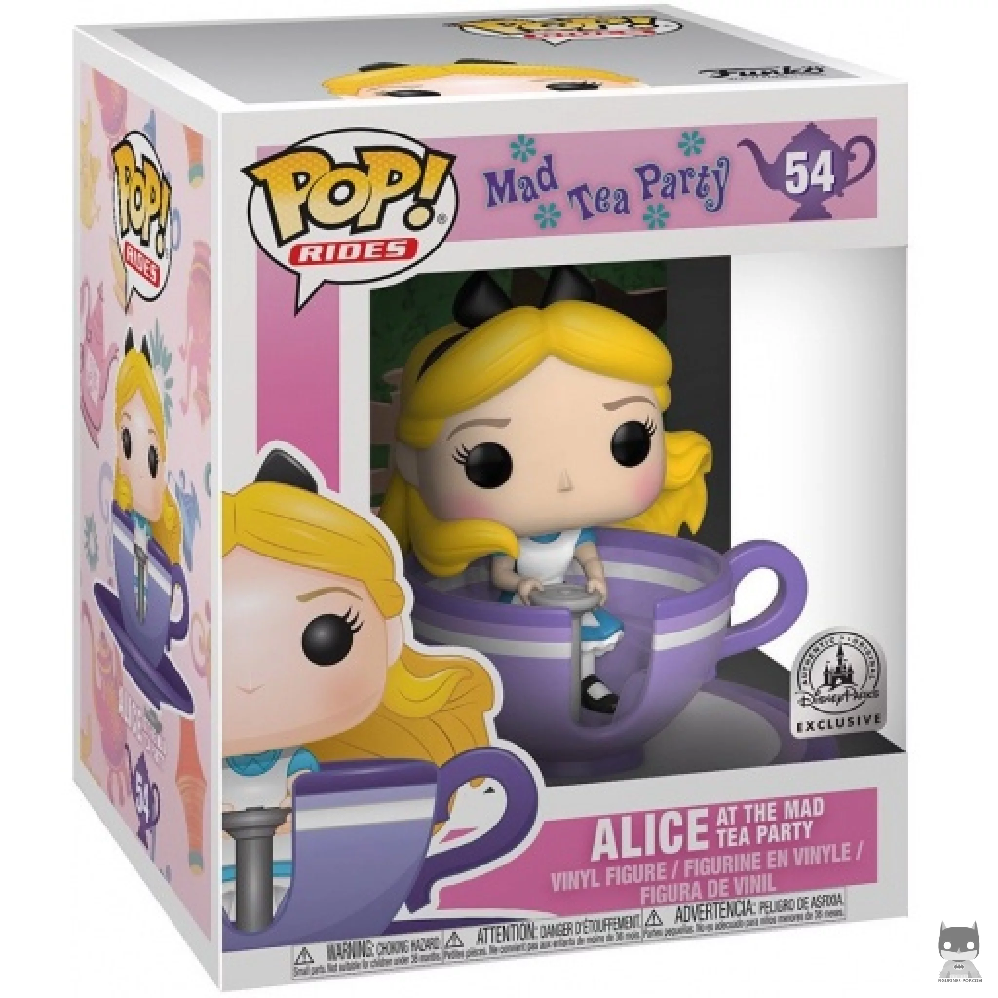 Alice at the Mad Tea Party Attraction Funko Pop! figure in its box