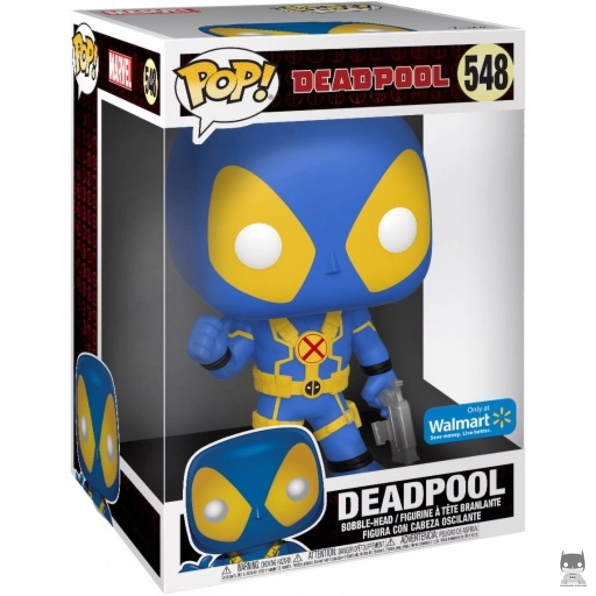 Deadpool (Blue & Yellow) (Supersized) Funko Pop! figure in its box