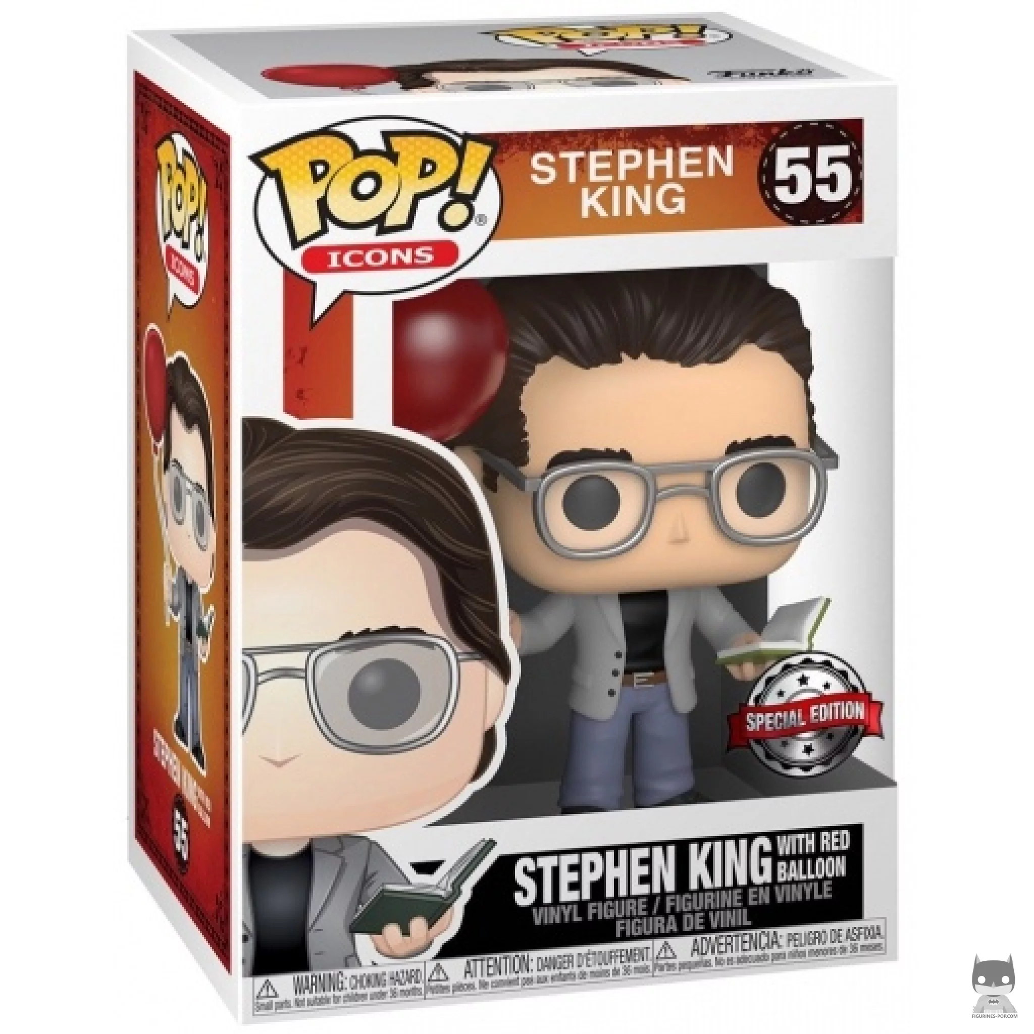 Stephen King with Red Balloon Funko Pop! figure in its box