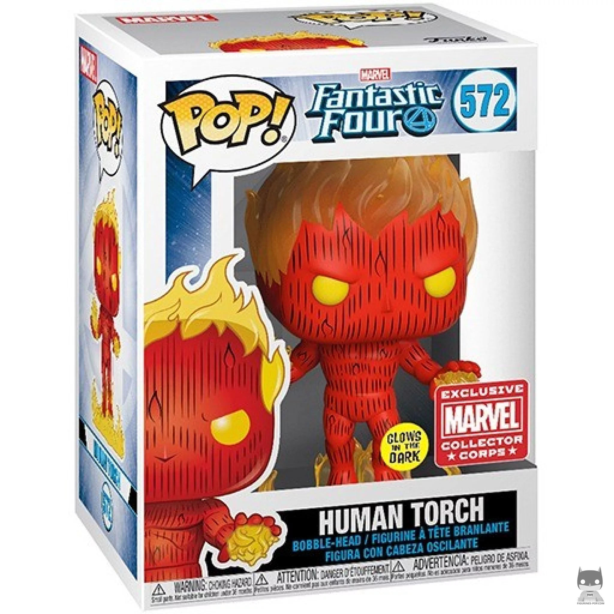 Human Torch (Translucent) Funko Pop! figure in its box
