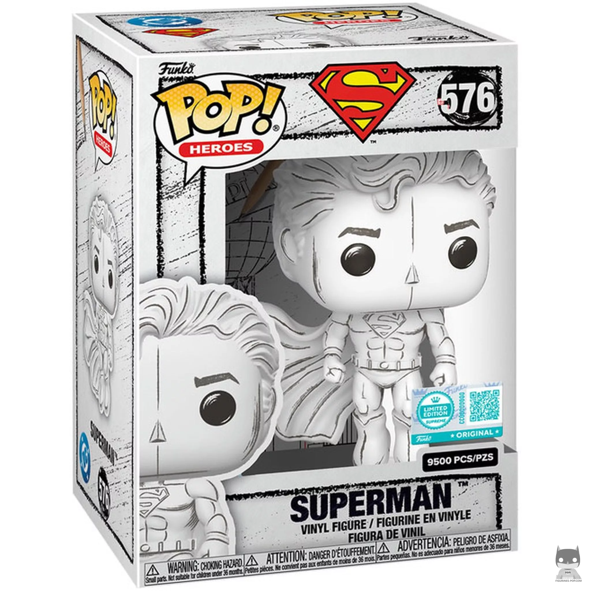 Superman (Sketched) Funko Pop! figure in its box