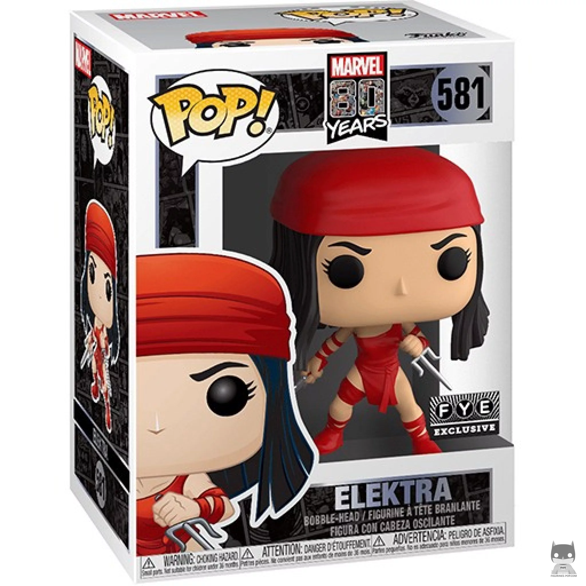 Elektra Funko Pop! figure in its box