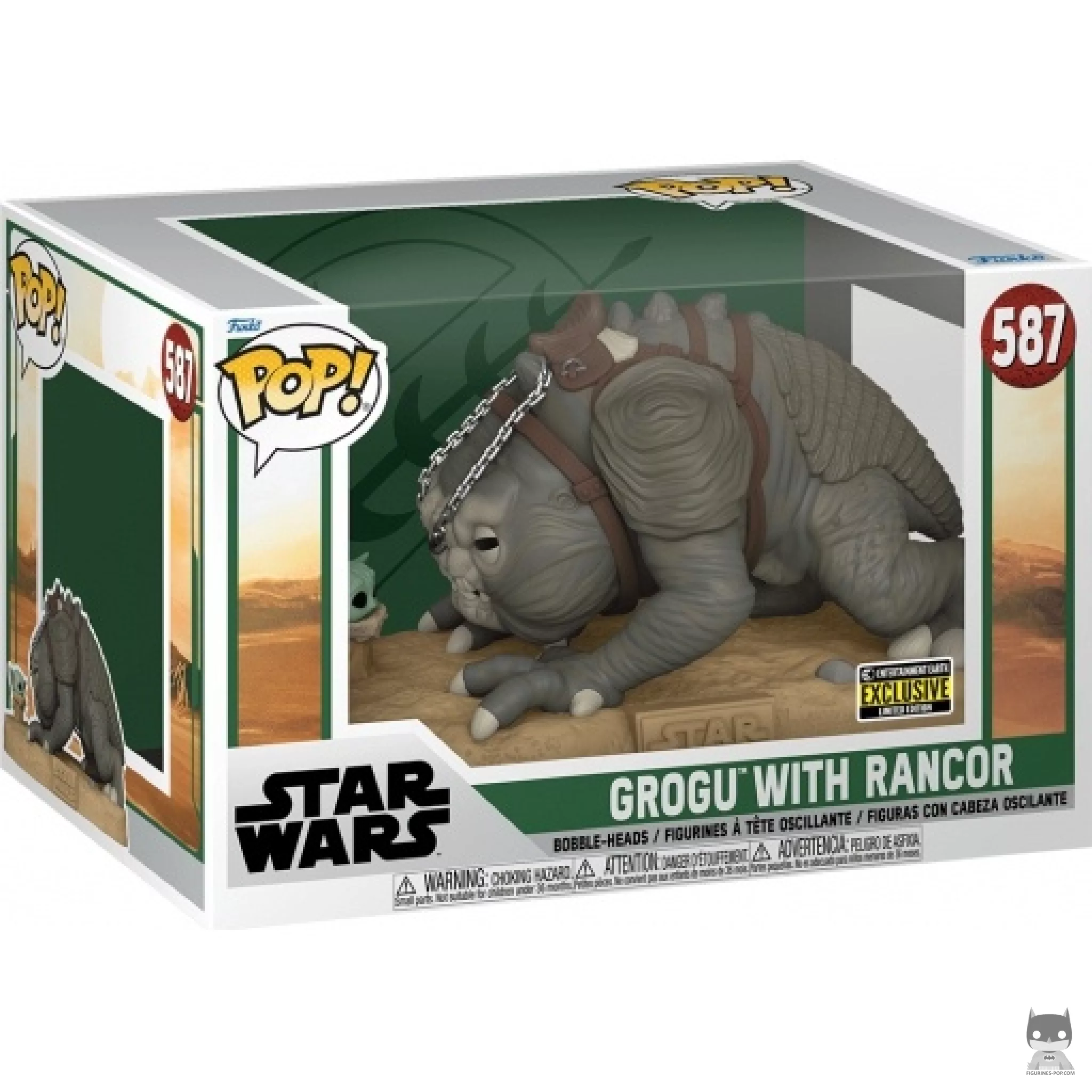 Grogu with Rancor Funko Pop! figure in its box