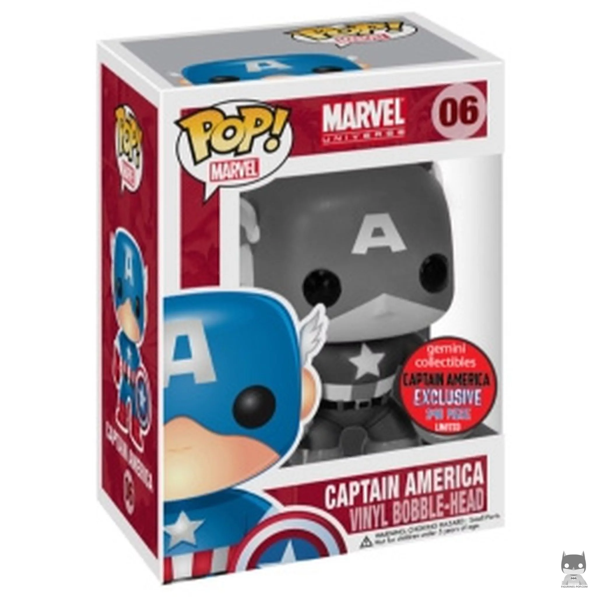 Captain America (Black & White) Funko Pop! figure in its box