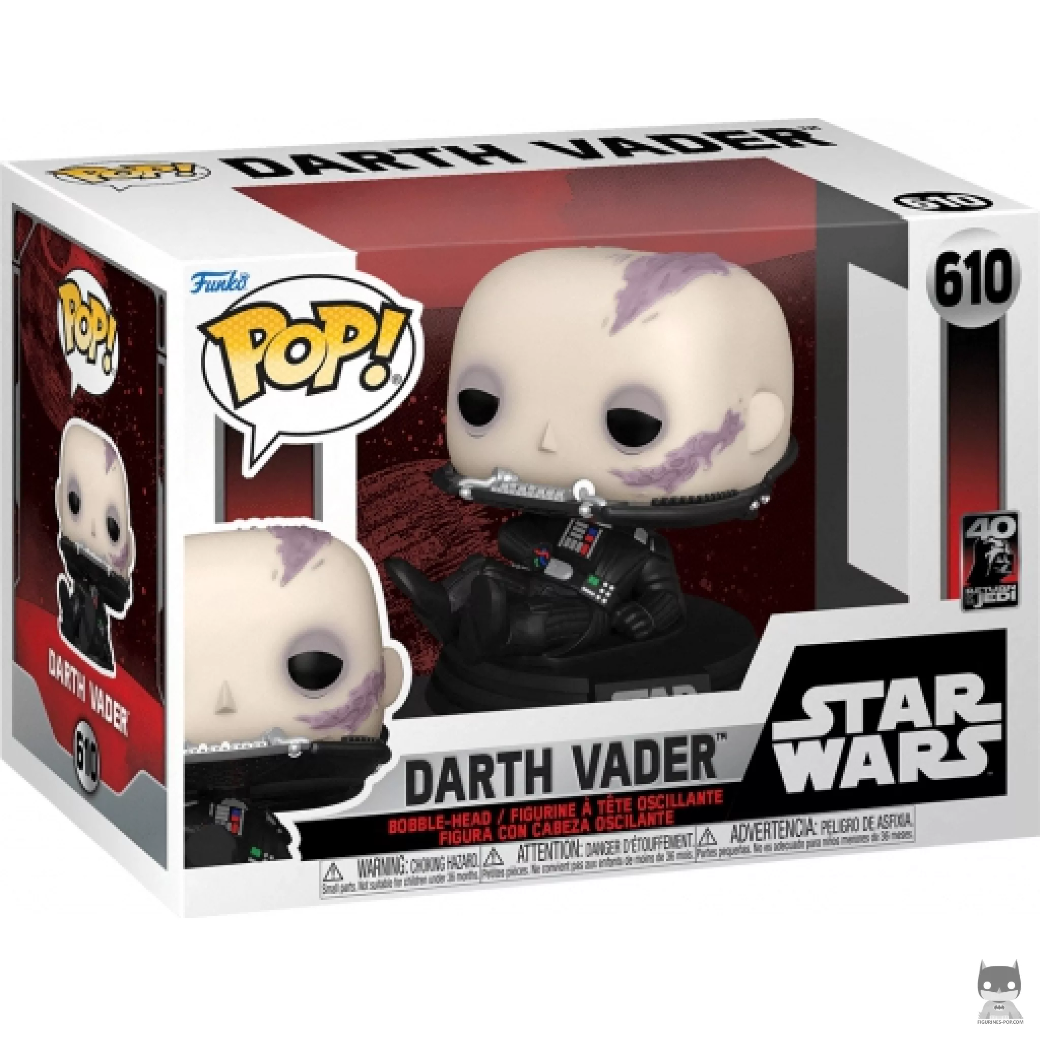Darth Vader unmasked Funko Pop! figure in its box