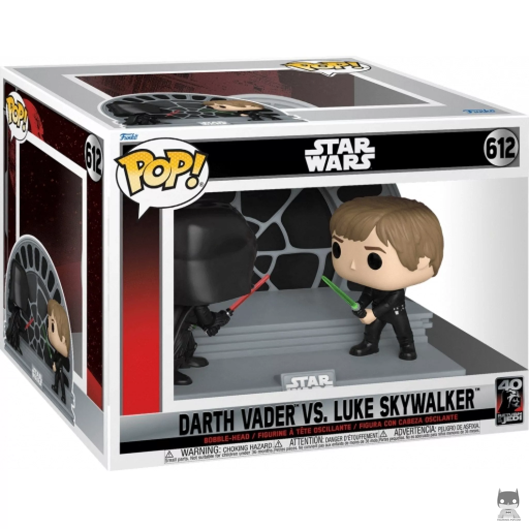 Darth Vader vs. Luke Skywalker Funko Pop! figure in its box