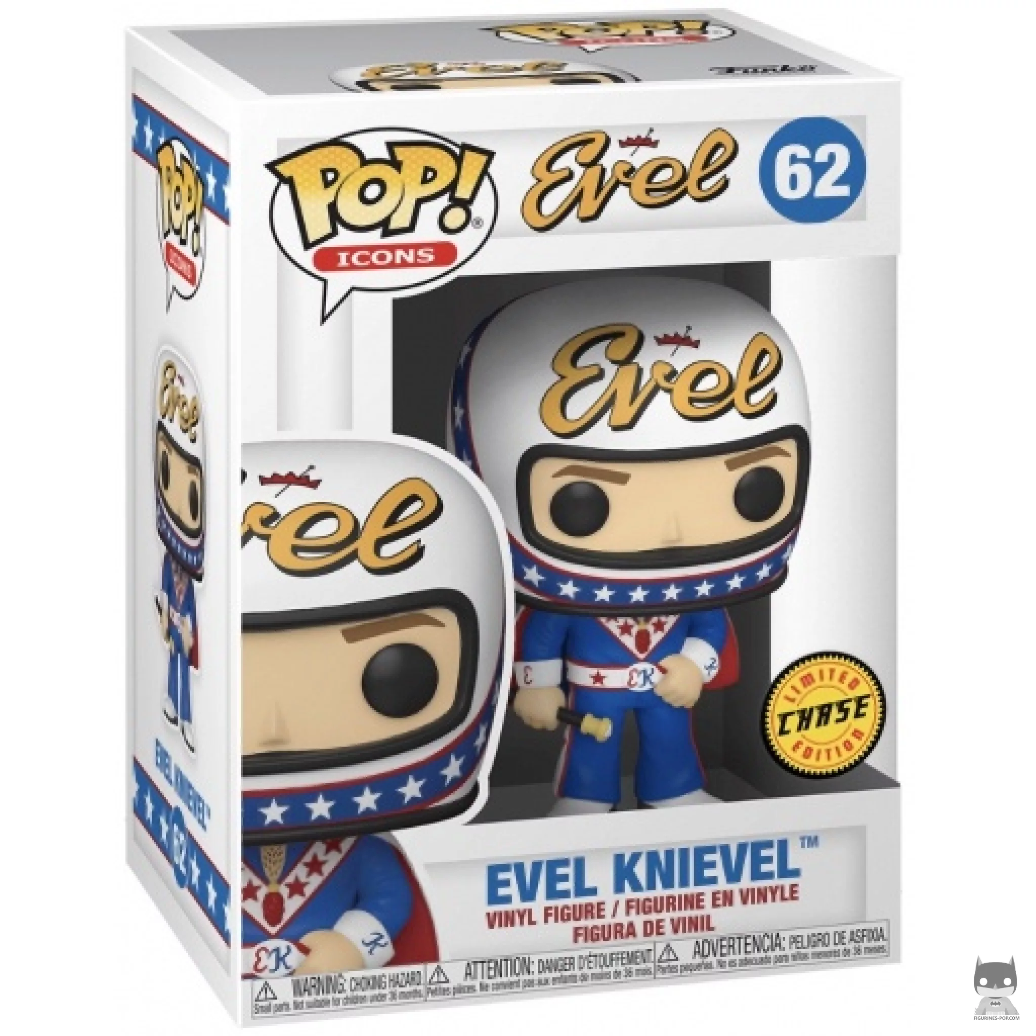 Evel Knievel (Chase) Funko Pop! figure in its box