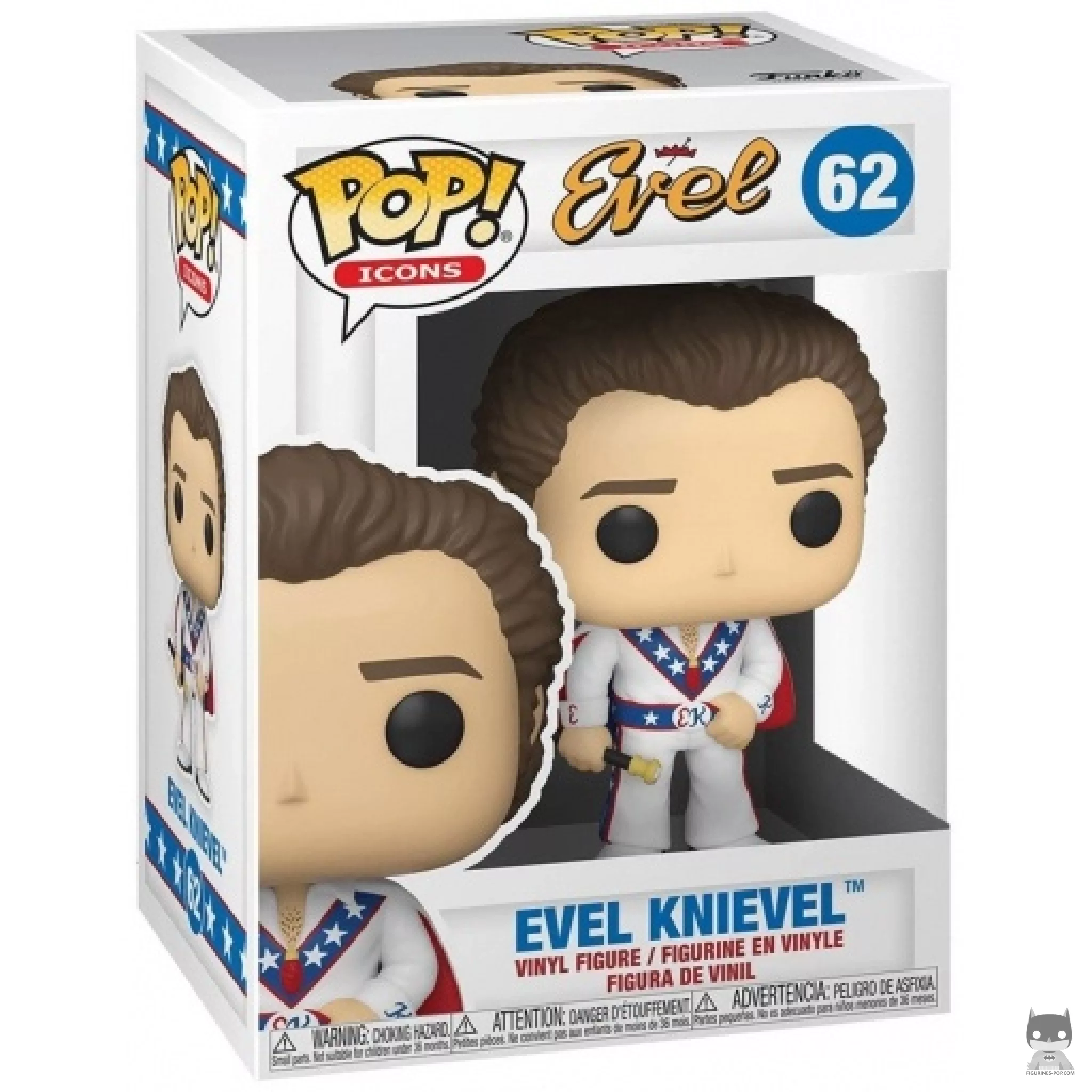 Evel Knievel Funko Pop! figure in its box