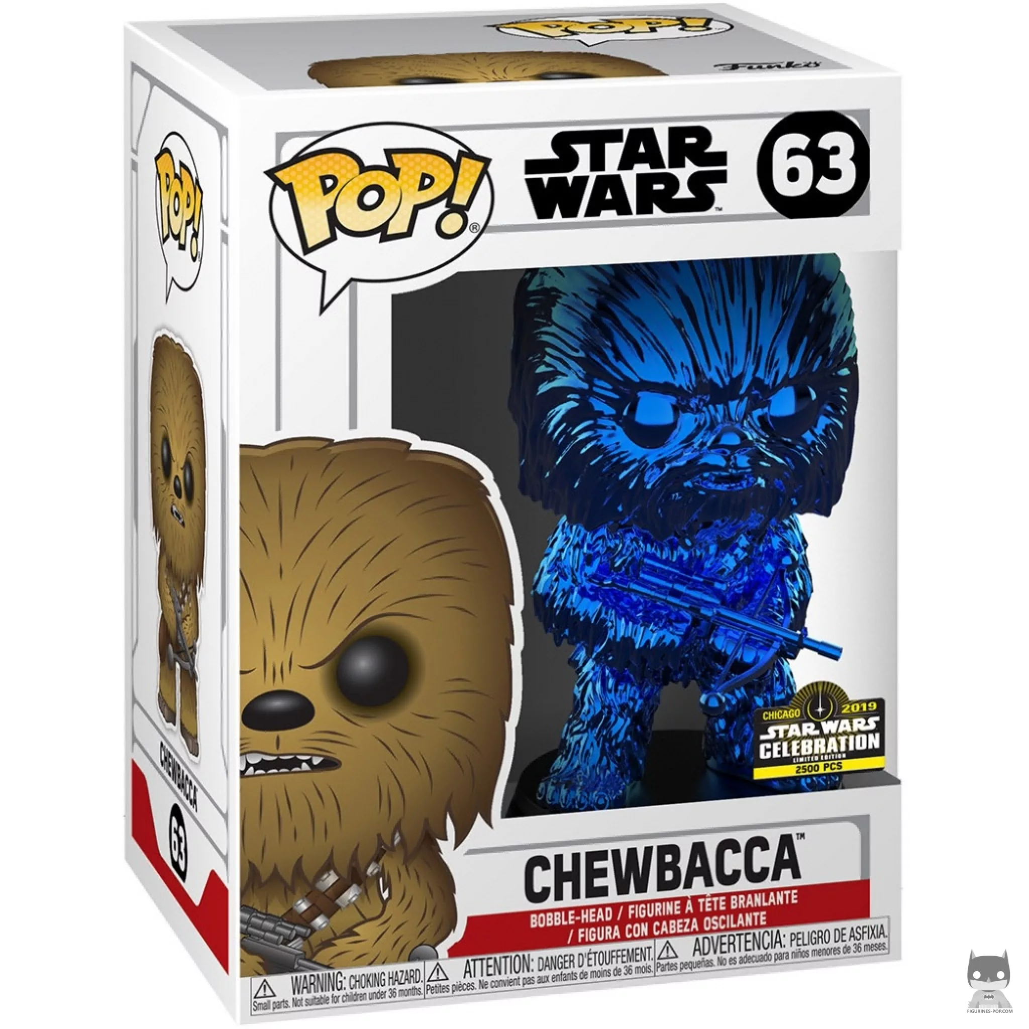 Chewbacca (Blue) Funko Pop! figure in its box