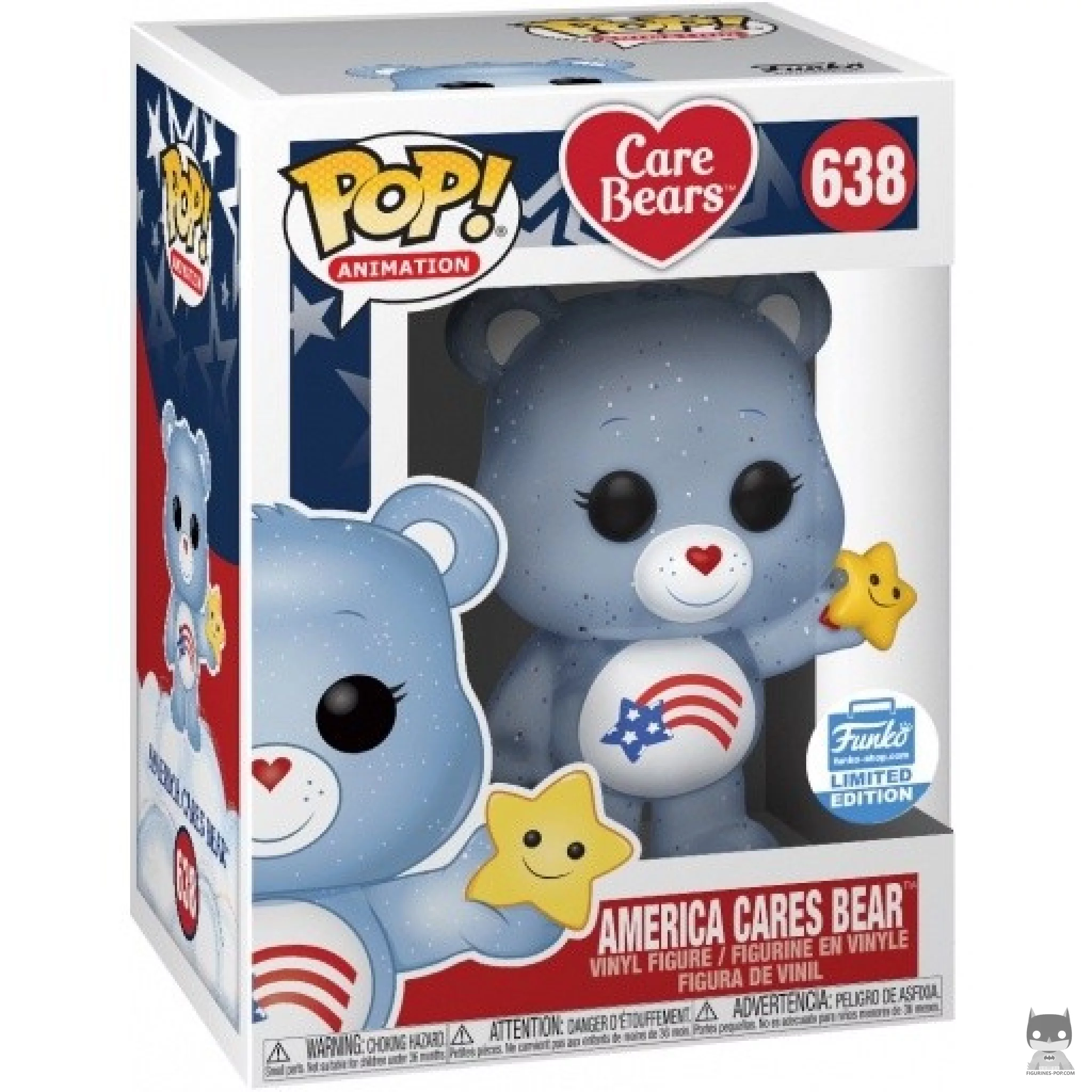 America Cares Bear (Glitter) Funko Pop! figure in its box