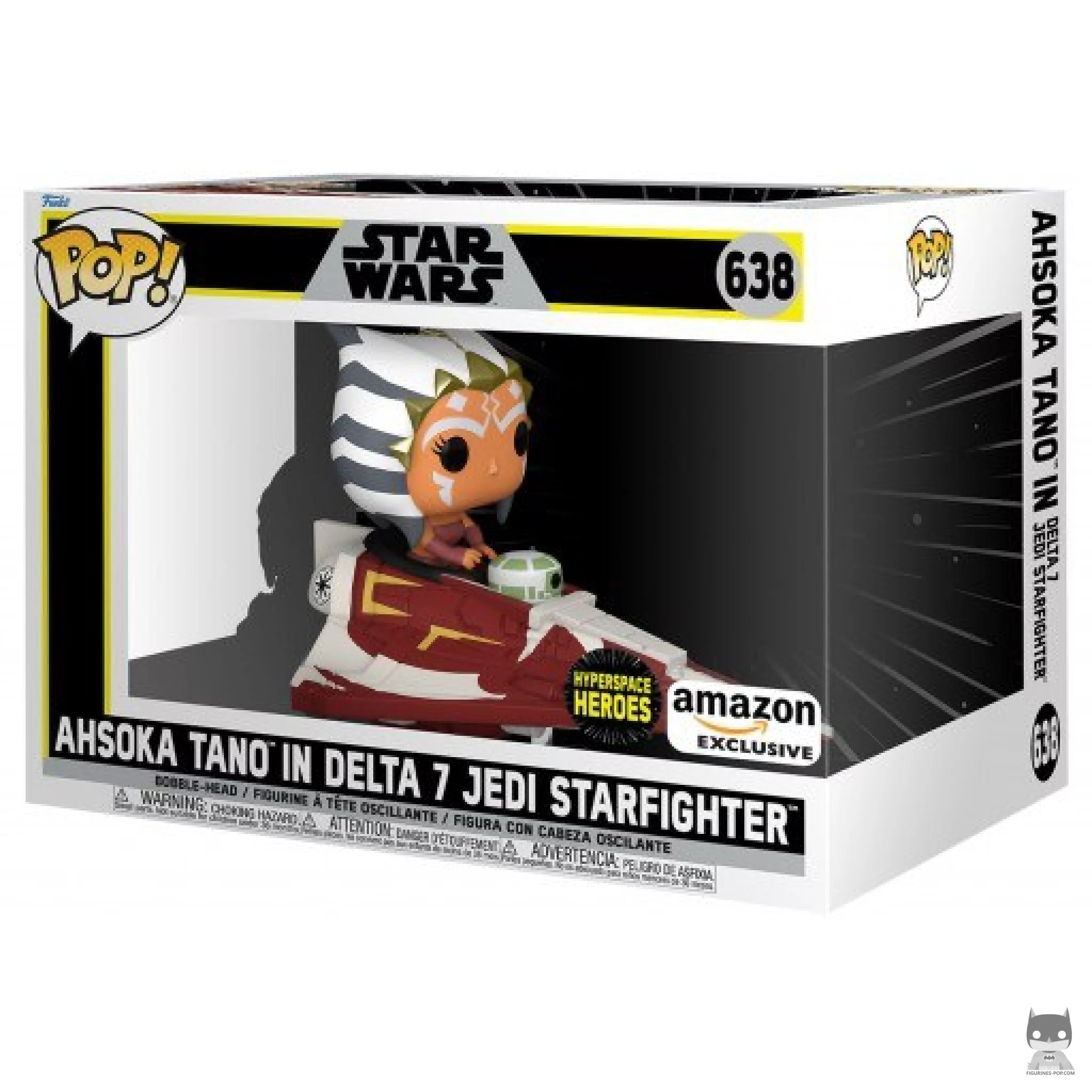 Hyperspace Heroes: Ahsoka Tano in Delta 7 Jedi Starfighter Funko Pop! figure in its box