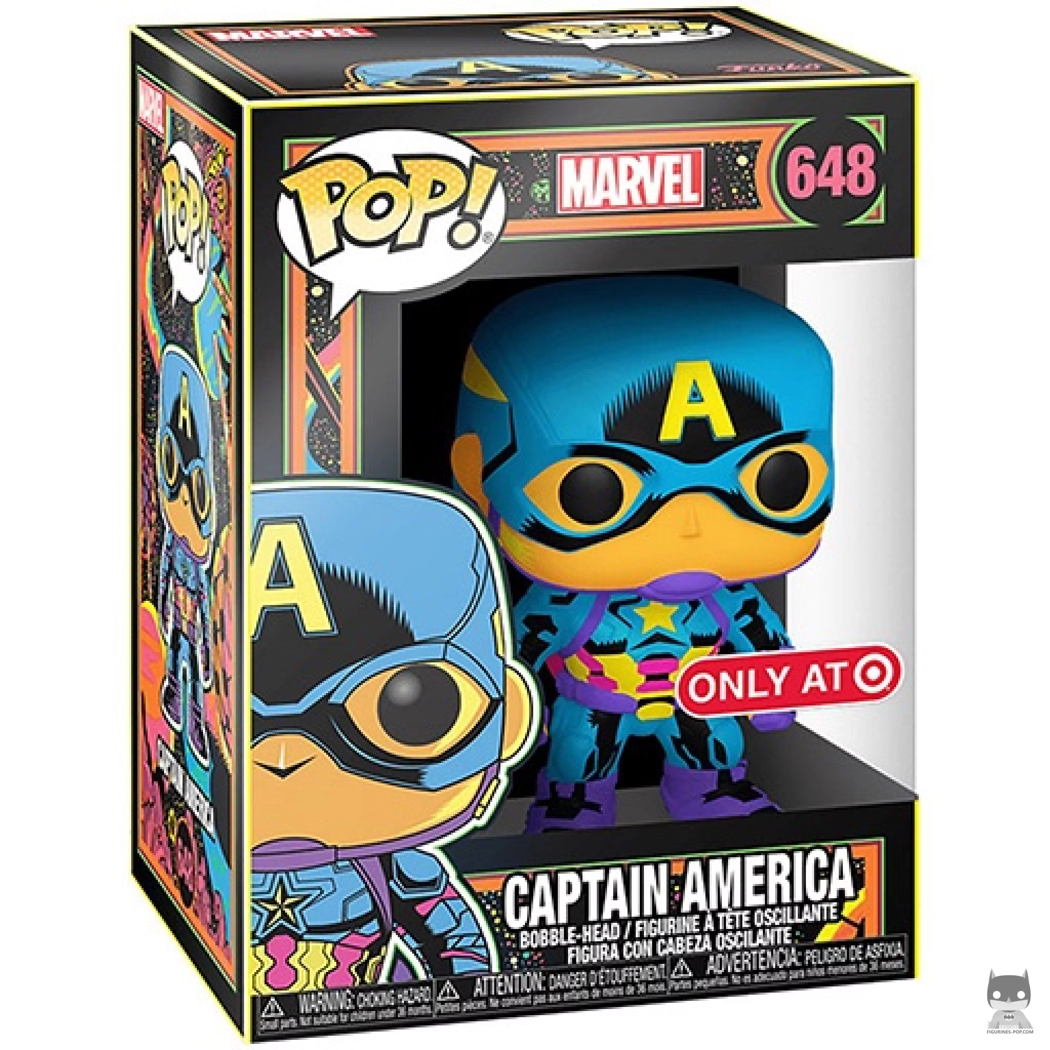 Captain America (Blacklight) Funko Pop! figure in its box