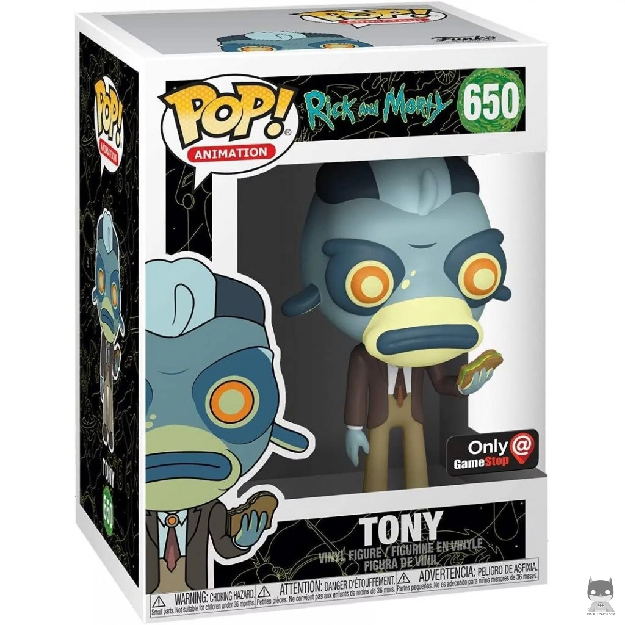 Tony Funko Pop! figure in its box
