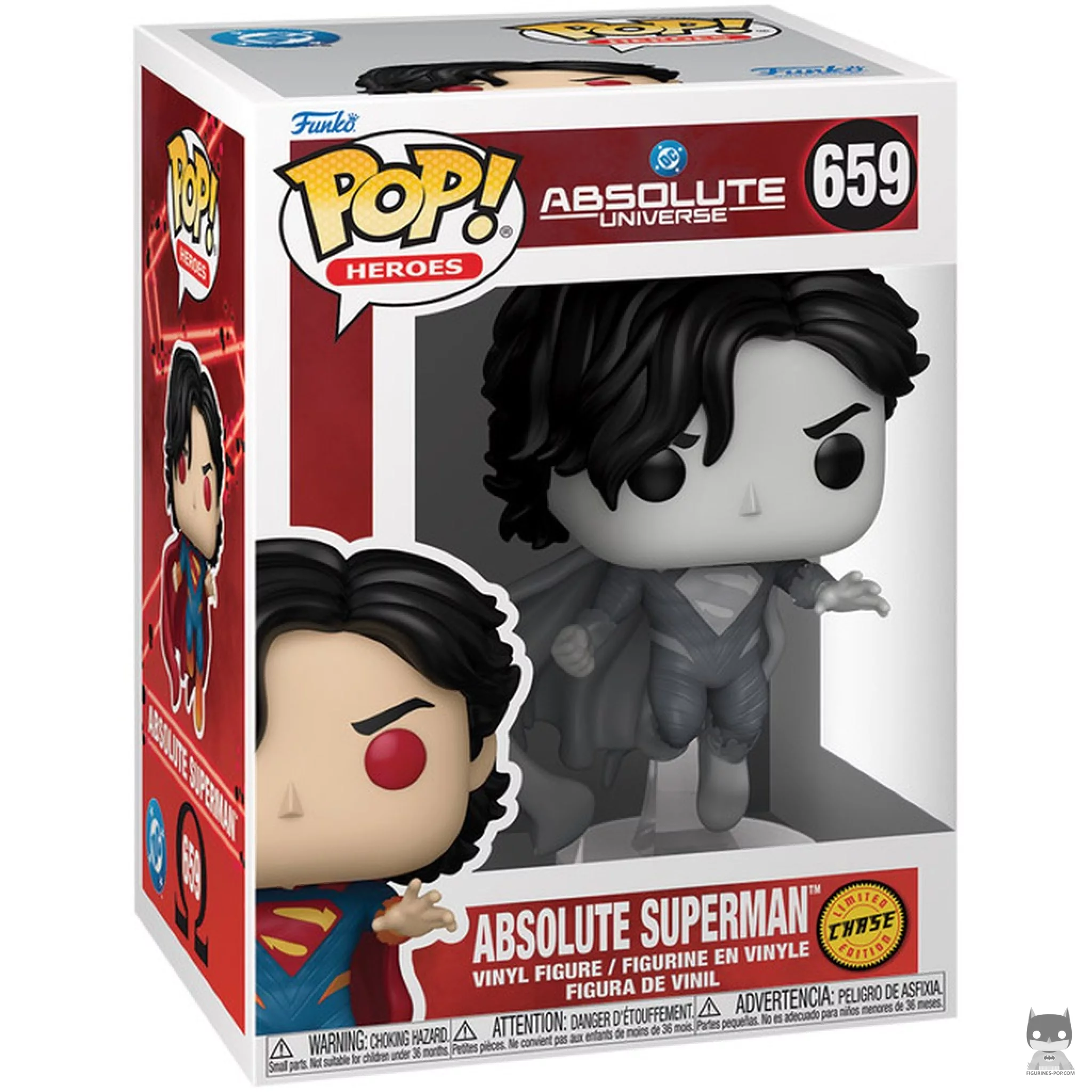 Absolute Superman (Chase & Black & White) Funko Pop! figure in its box