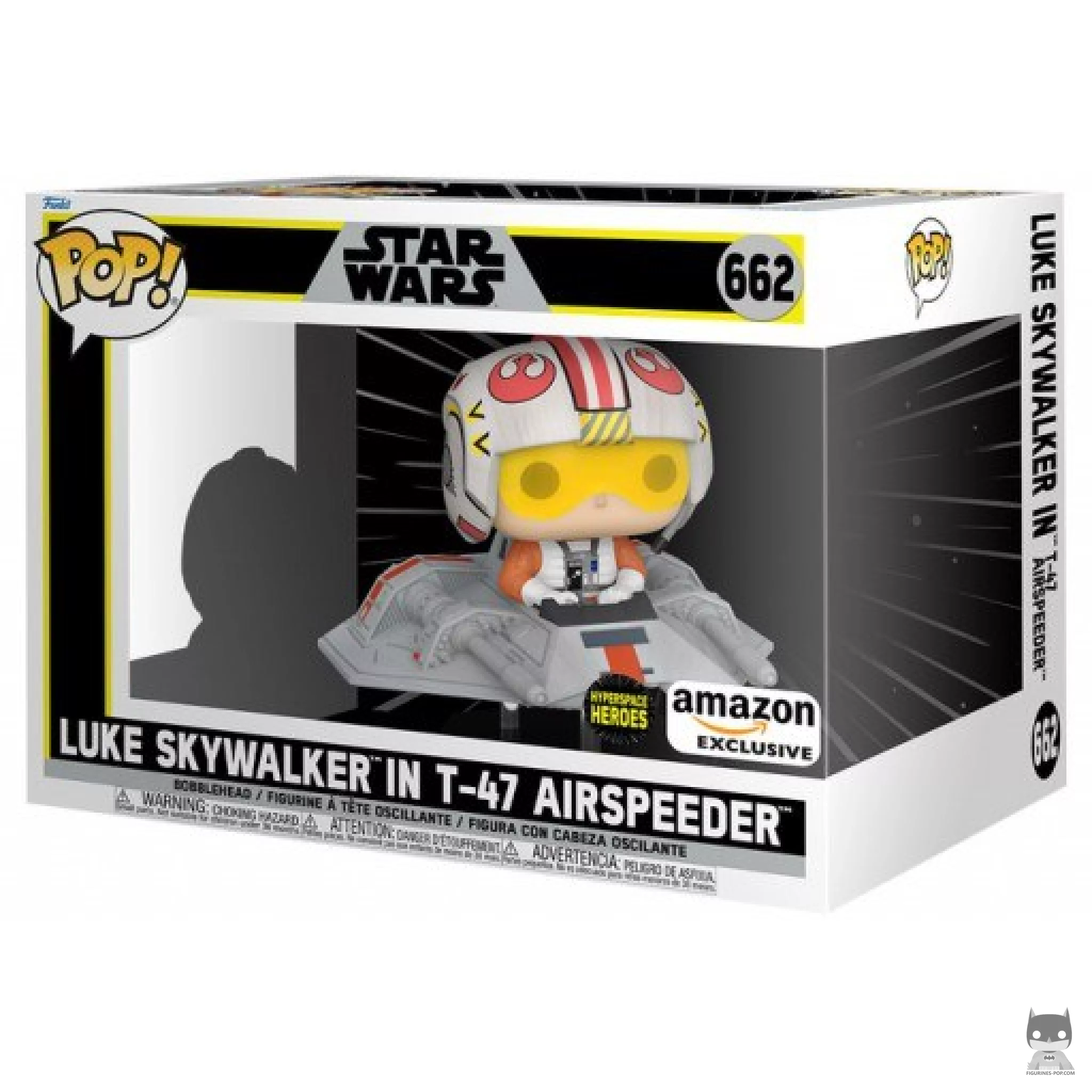 Hyperspace Heroes: Luke Skywalker in T-47 Airspeeder Funko Pop! figure in its box