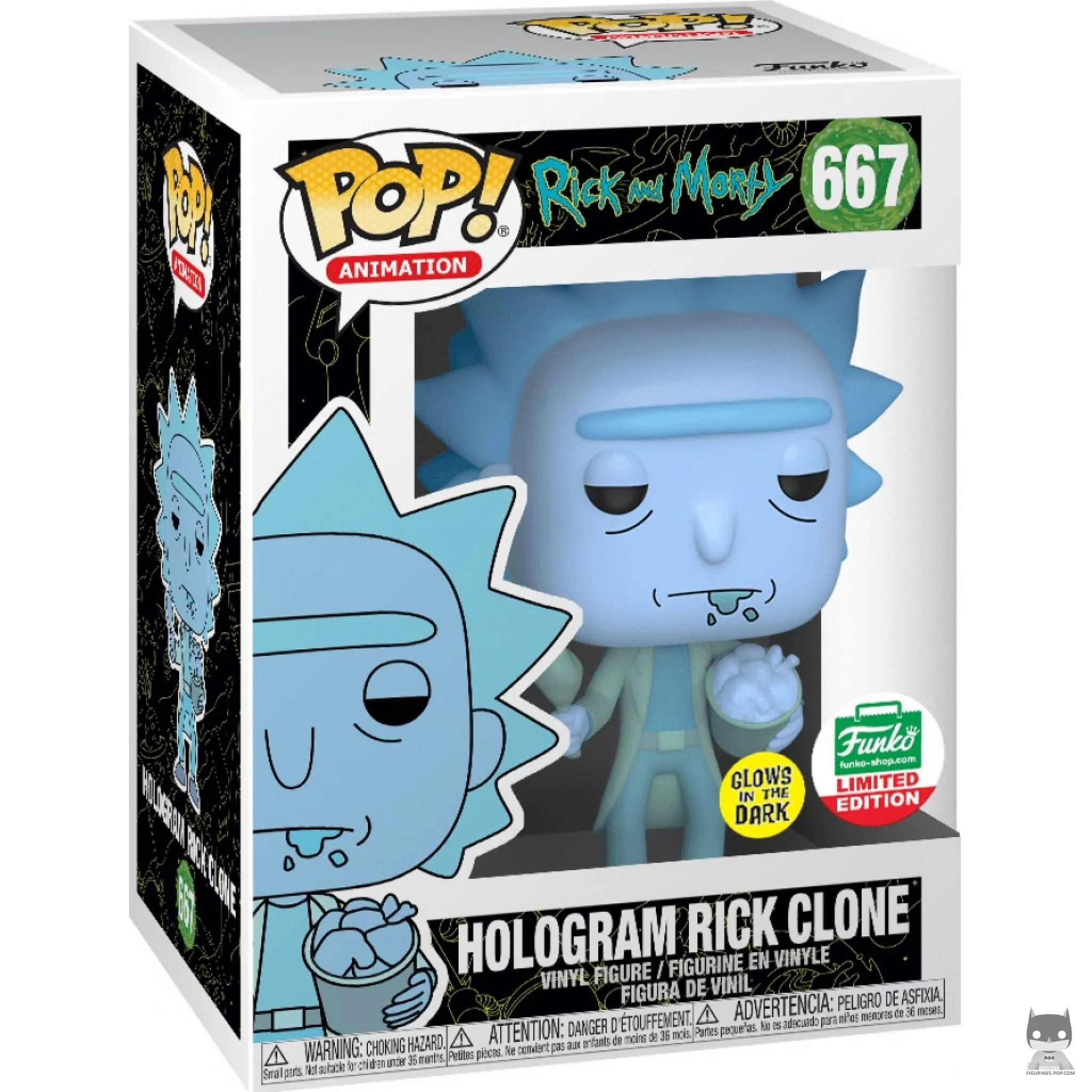 Hologram Rick Clone Funko Pop! figure in its box