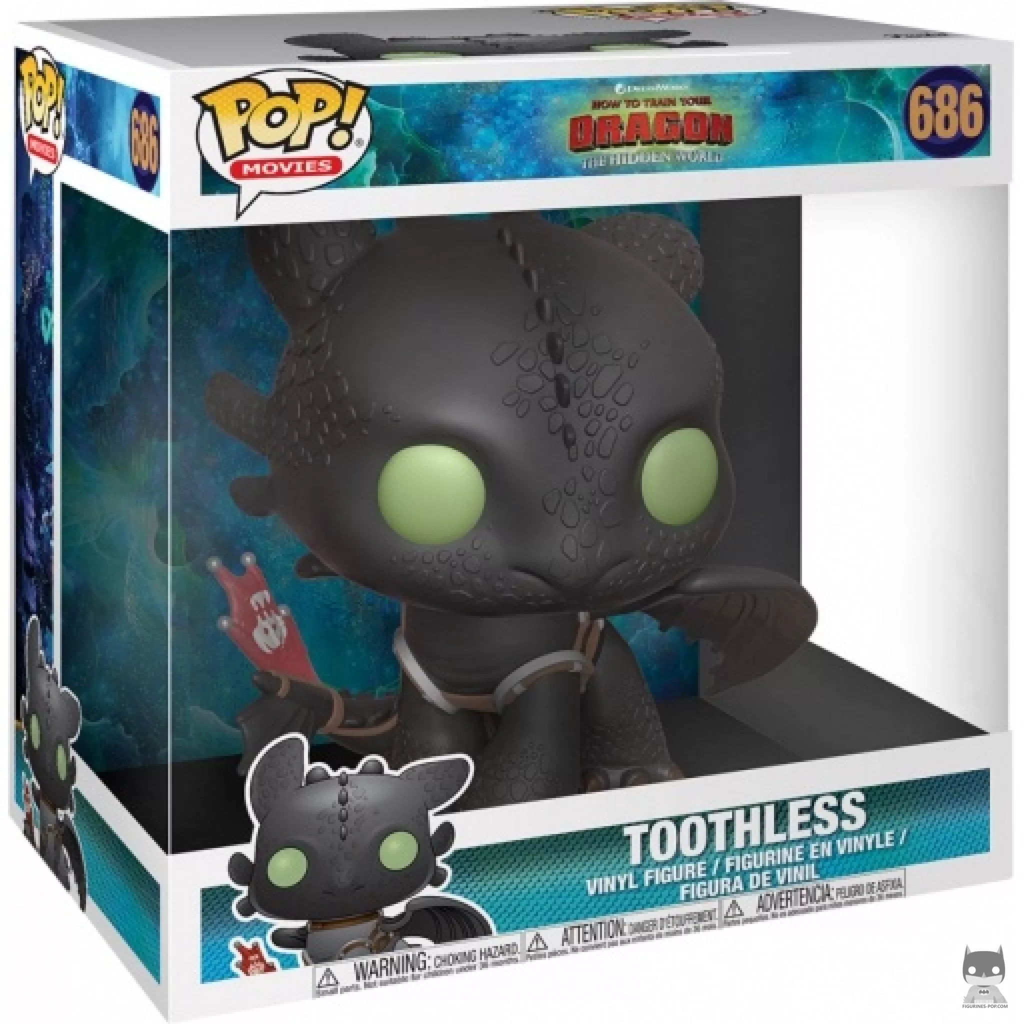 Toothless Hidden World (Supersized) Funko Pop! figure in its box